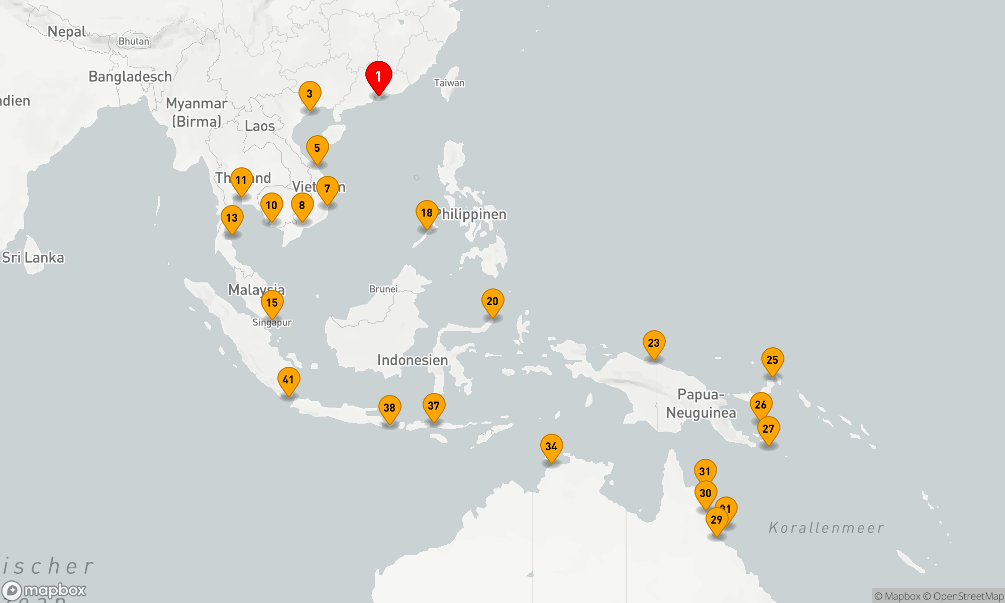 Route 42 Nächte - FERNOSTURLAUB,  KORALLENDREIECK & GREAT BARRIER REEF