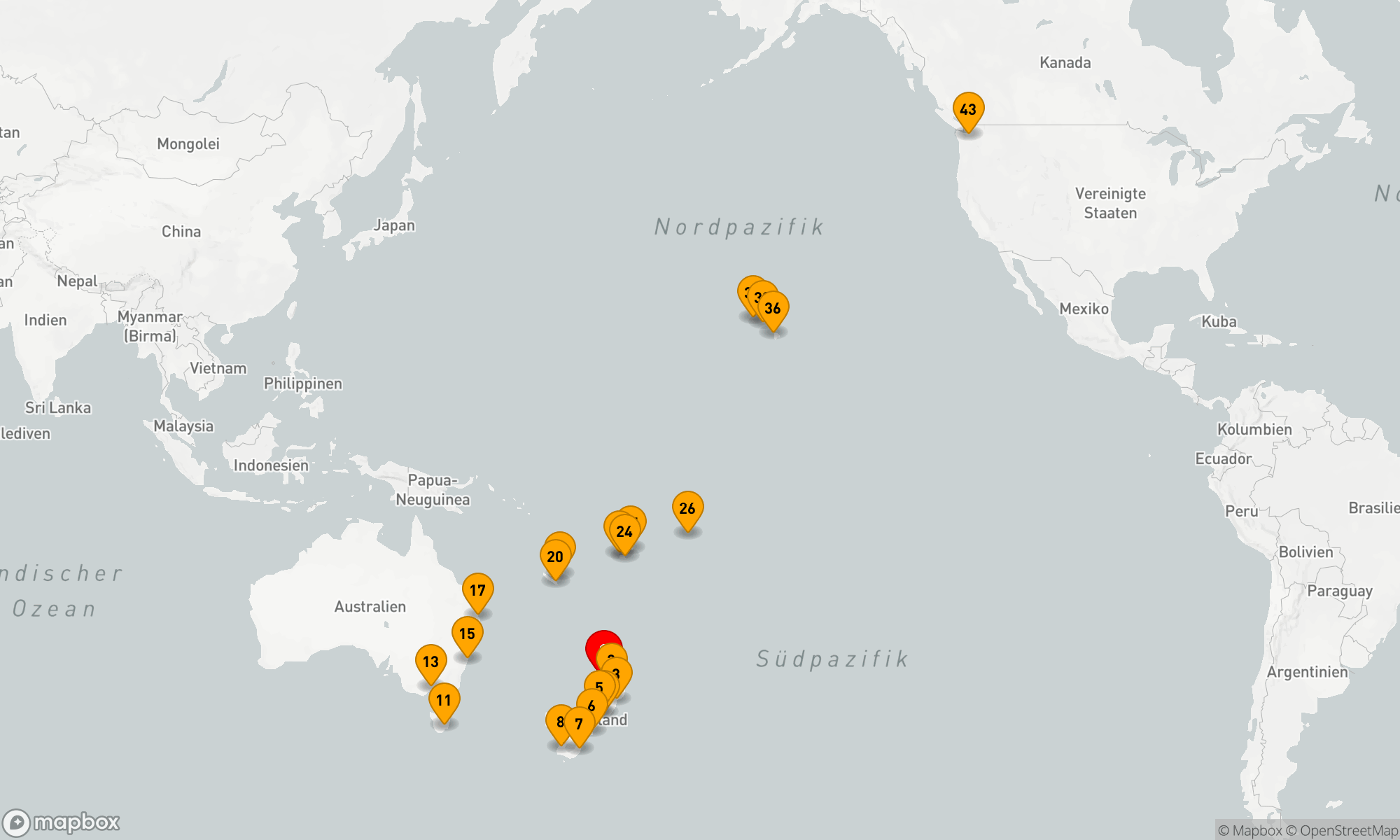 Route 42 Nächte - AUSTRALIEN,  NEUSEELAND & SÜDPAZIFIK-ÜBERQUERUNG