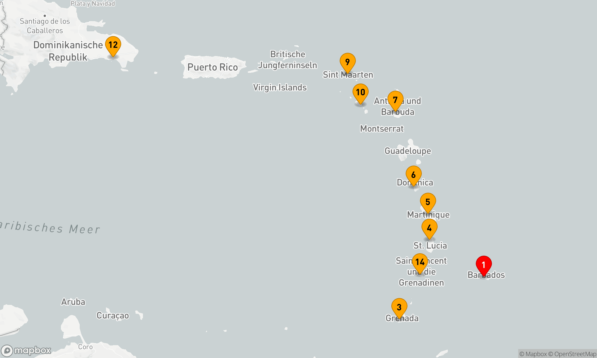 Route 14 Nächte - Jahresauftakt in der Karibik
