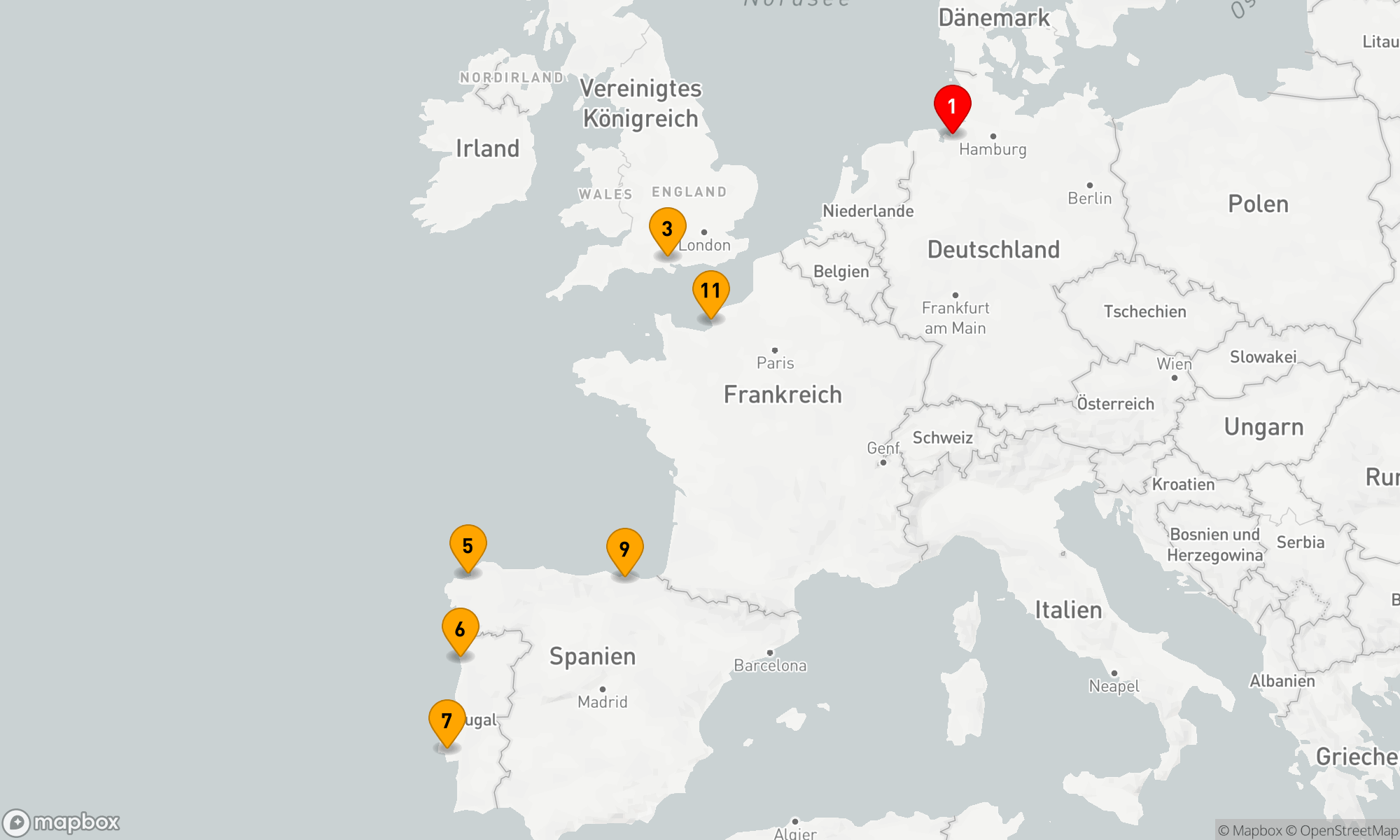 Route 12 Nächte - Westeuropas Vielfalt