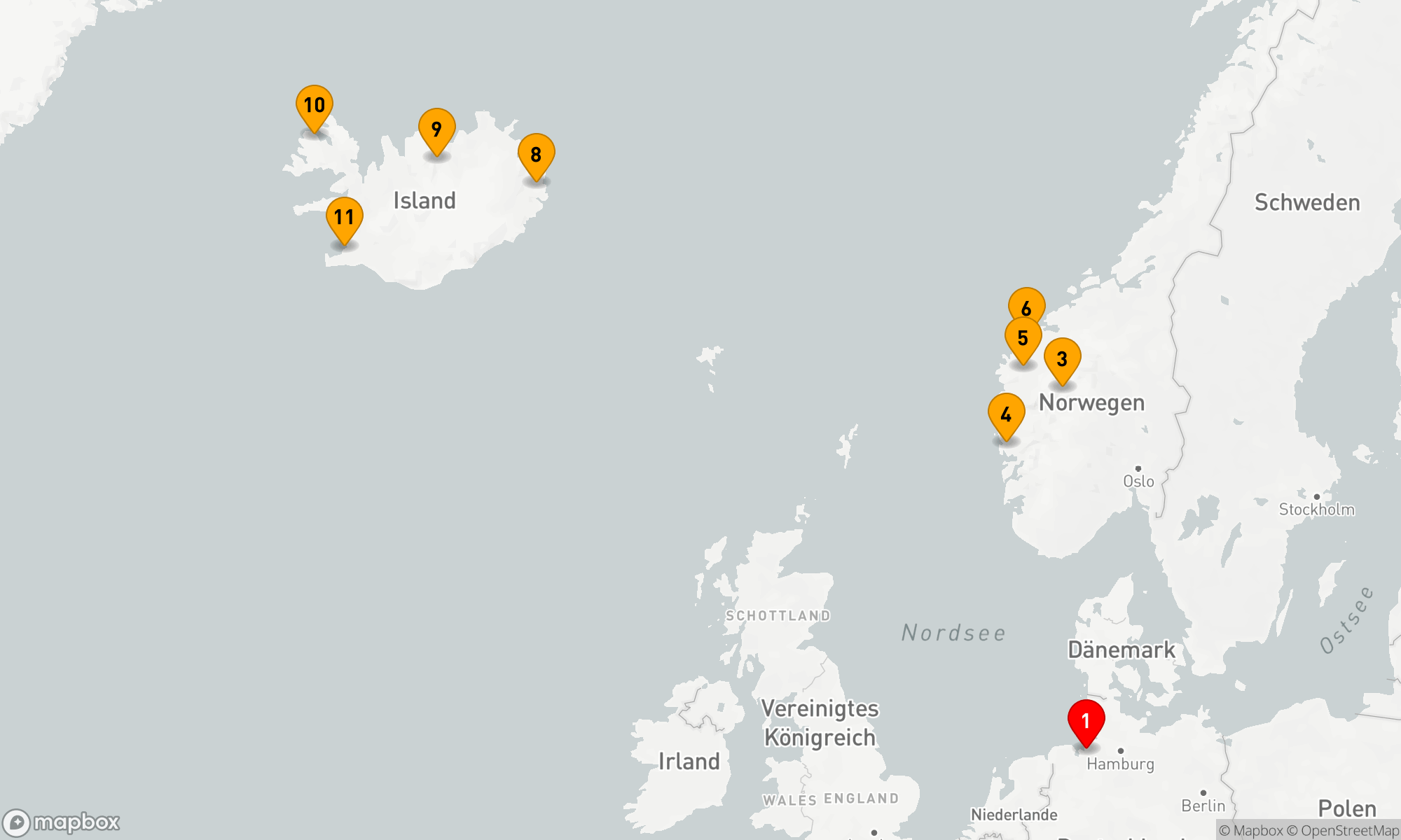 Route 14 Nächte - Norwegens Fjorde und Islands Naturwunder