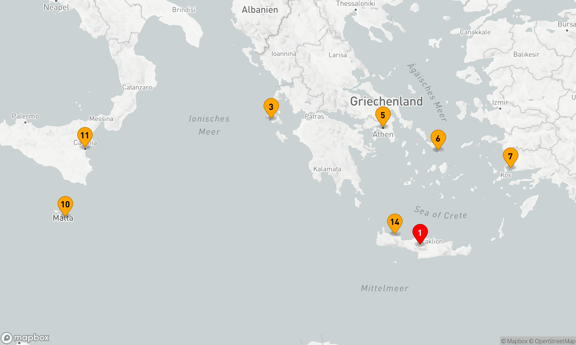 Route 14 Nächte - Inselperlen des Mittelmeers mit Athen