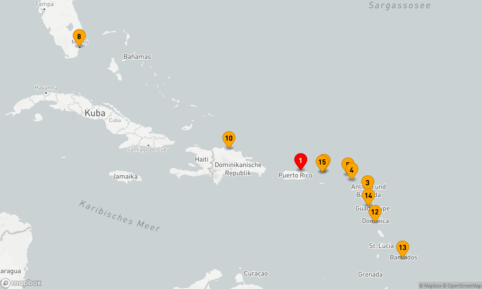 Route 15 Nächte - Karibische Inselzauber Erlebnisreise