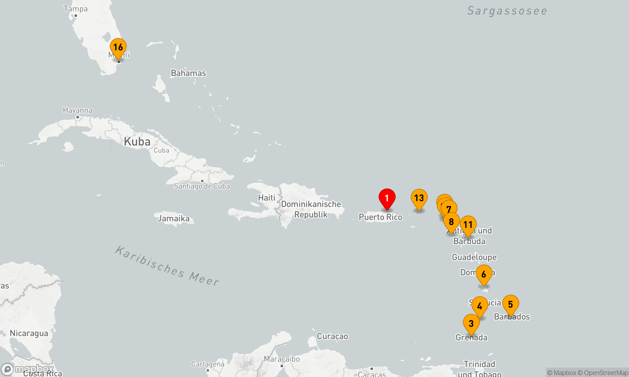 Route 15 Nächte - Karibische Entdeckungen ab San Juan bis Miami