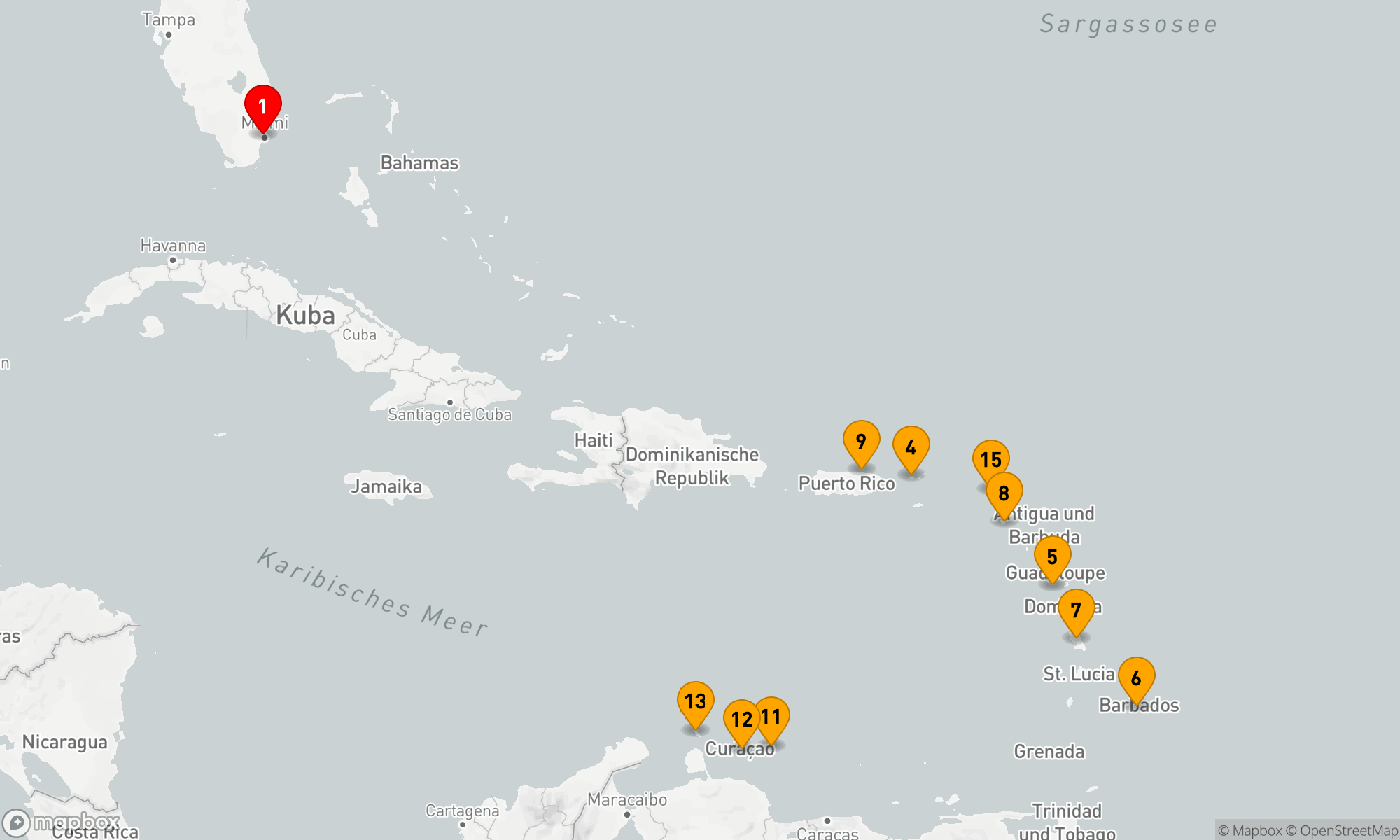 Route 15 Nächte - Karibische Entdeckungsreise