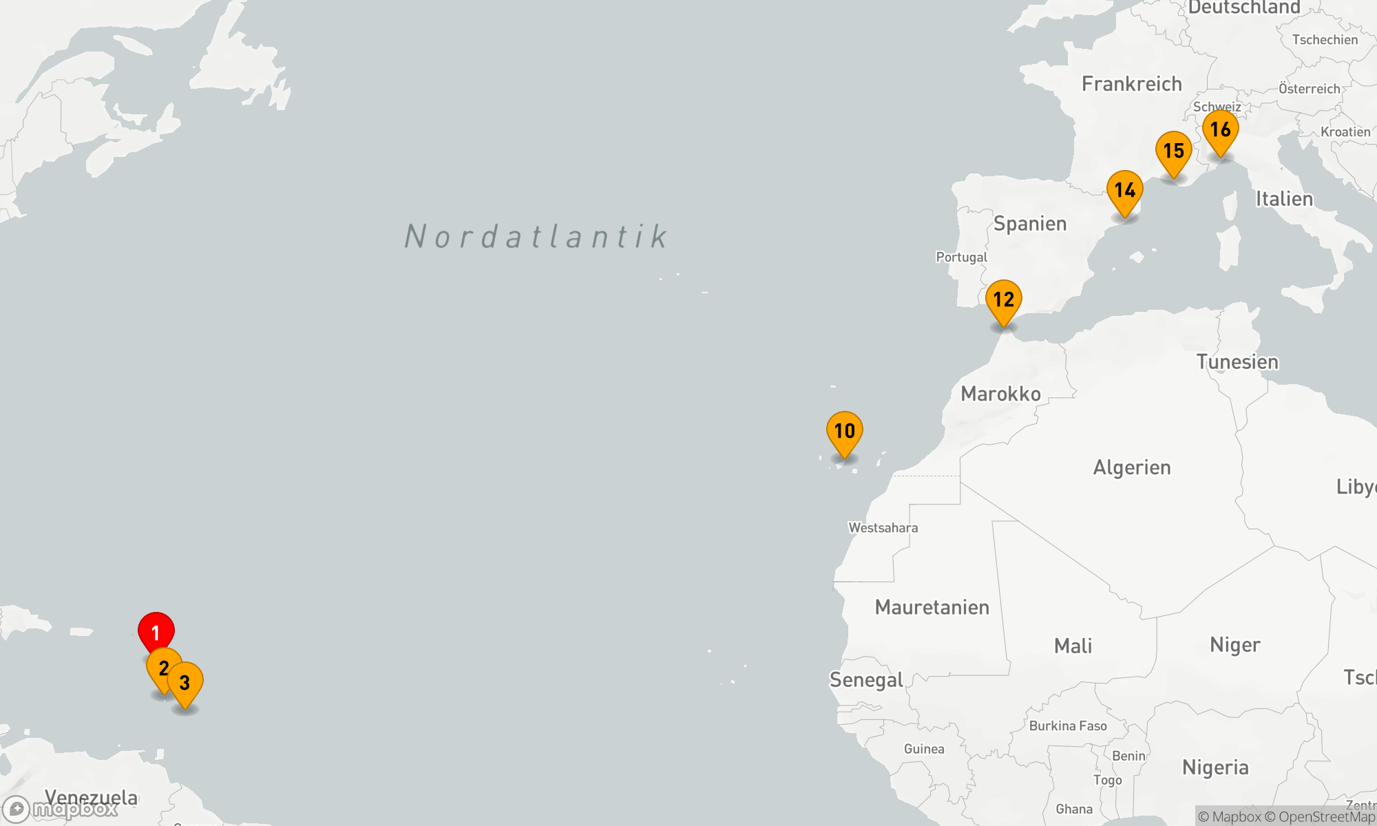 Route 15 Nächte - Karibisches Flair & Mittelmeerzauber