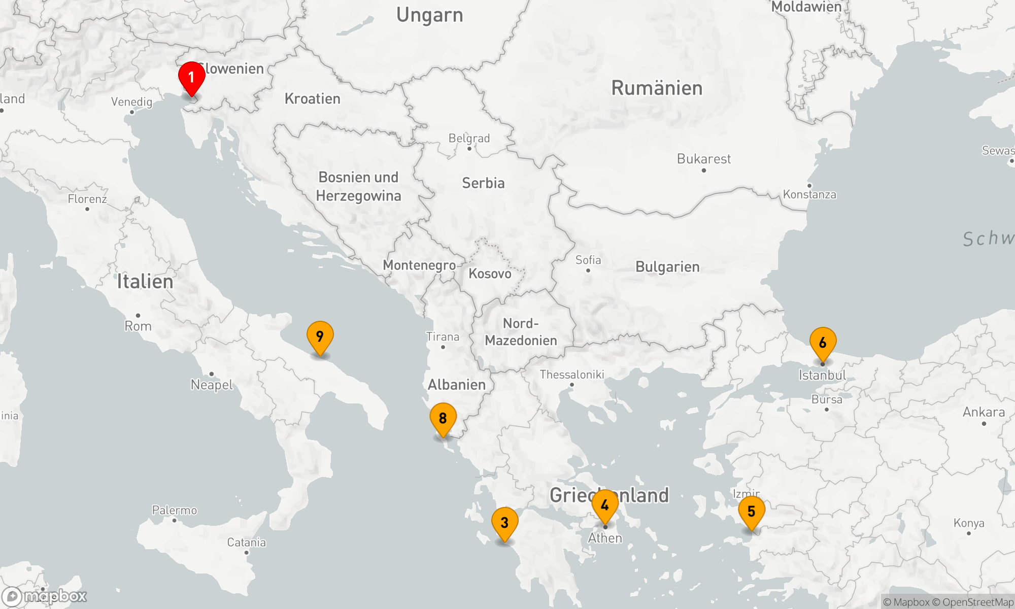 Route 9 Nächte - Mediterrane Entdeckungsreise ab Triest