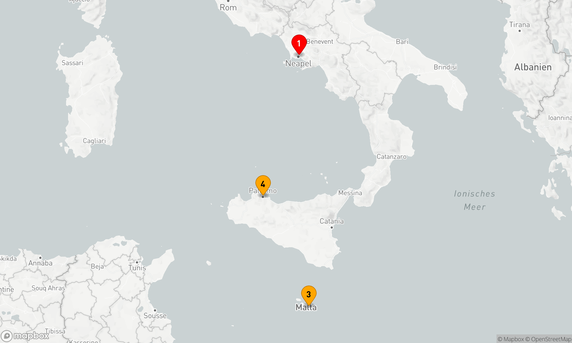 Route 4 Nächte - Mediterrane Entdeckungsreise ab Neapel
