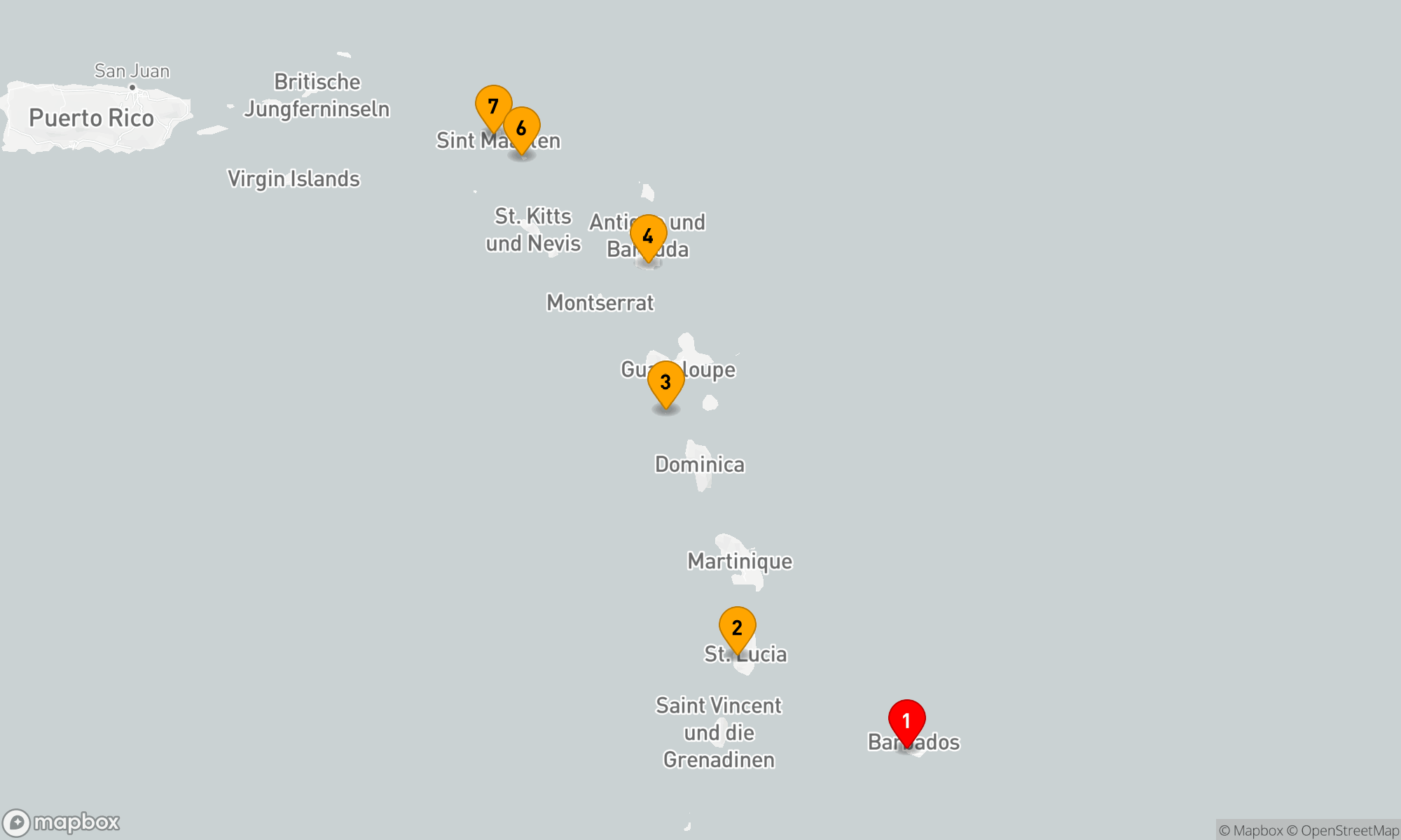 Route 6 Nächte - Karibik-Aufenthalt