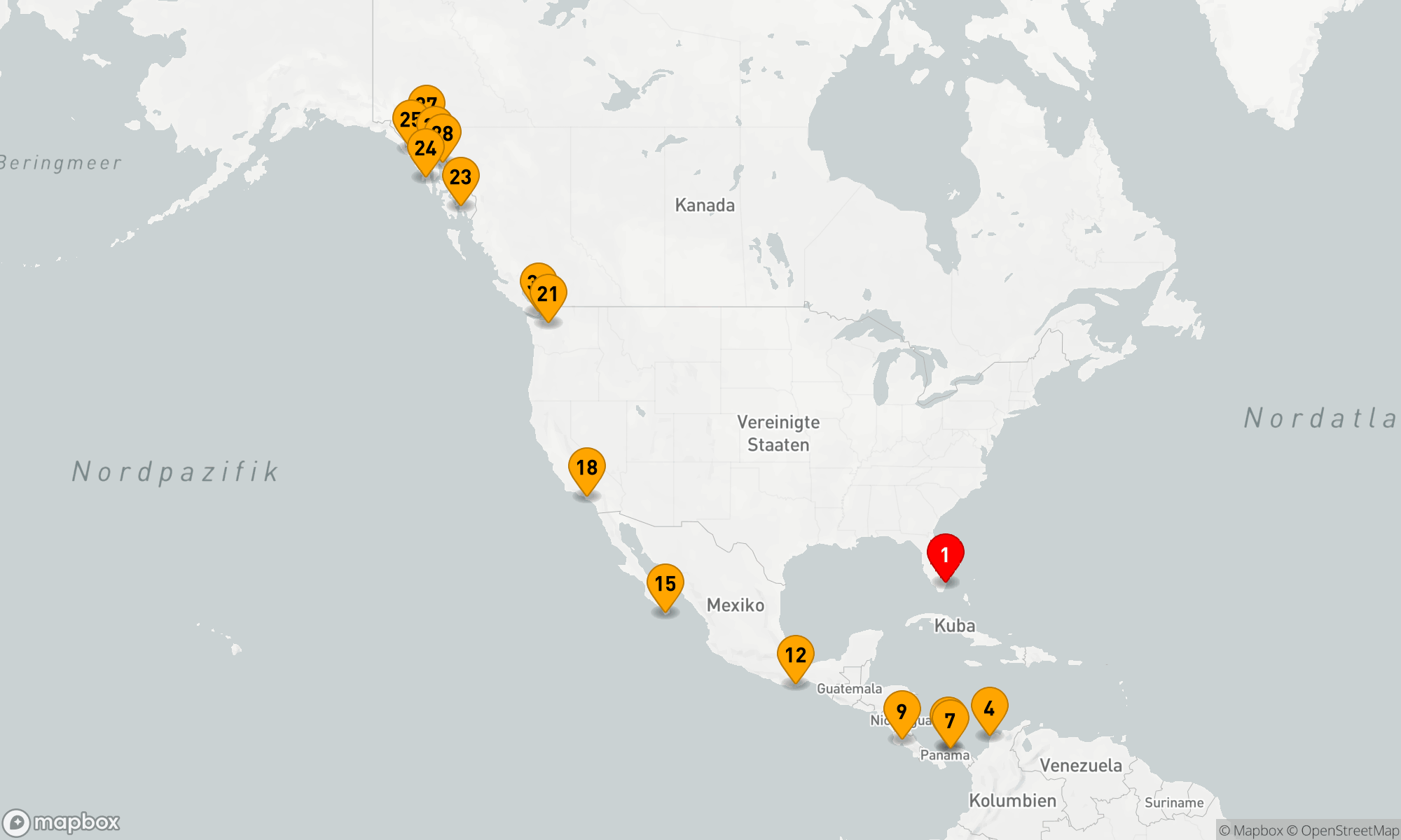 Route 30 Nächte - Mittelamerika - Karibik - Alaska (Q611A)