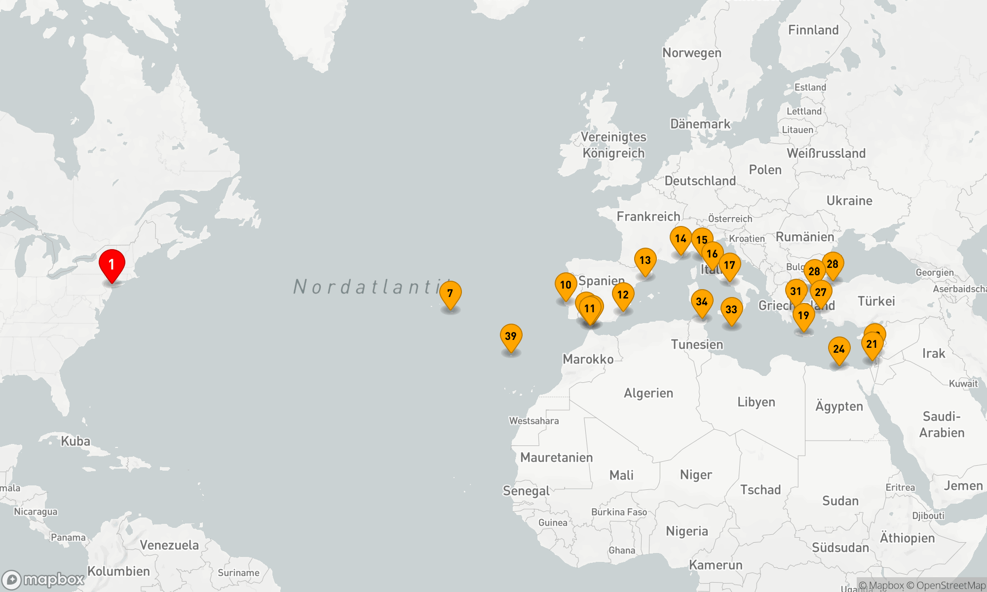 Route 45 Nächte - LEGENDÄRE ULTIMATIVE MITTELMEER- UND ATLANTIKPASSAGE