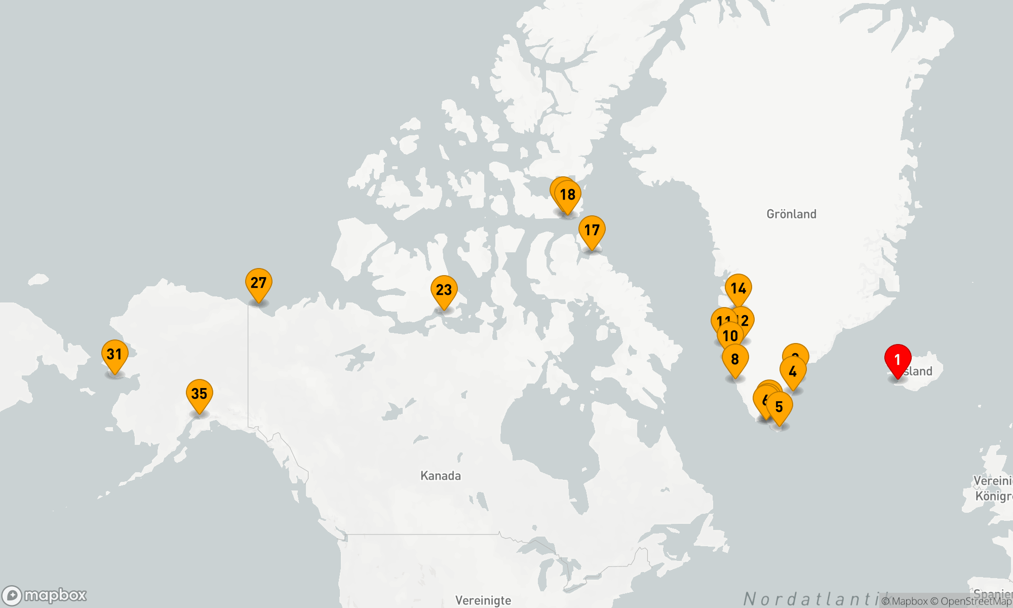 Route 34 Nächte - GLETSCHER,  FJORDE & NORDWESTPASSAGE