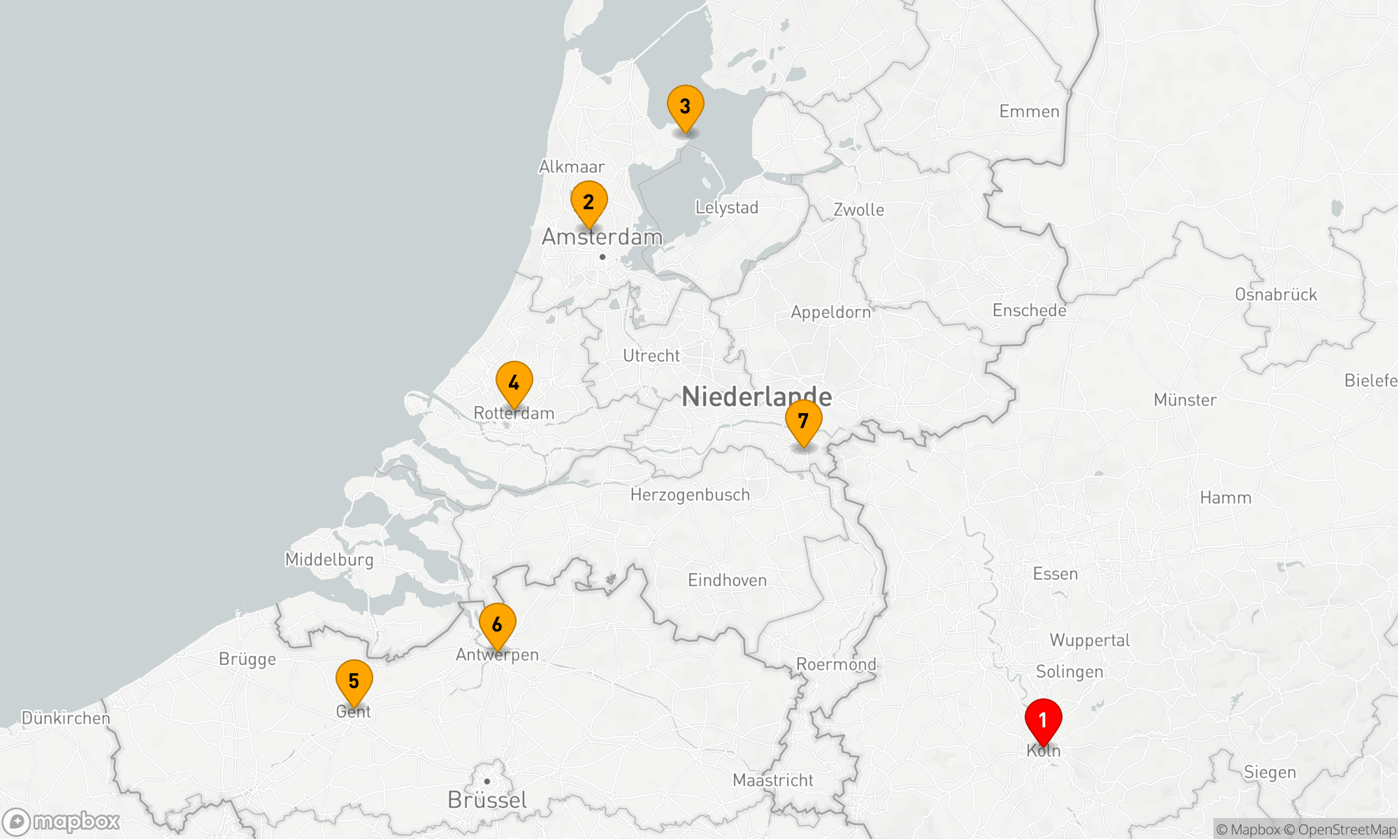 Route 7 Nächte - Holland und Flandern