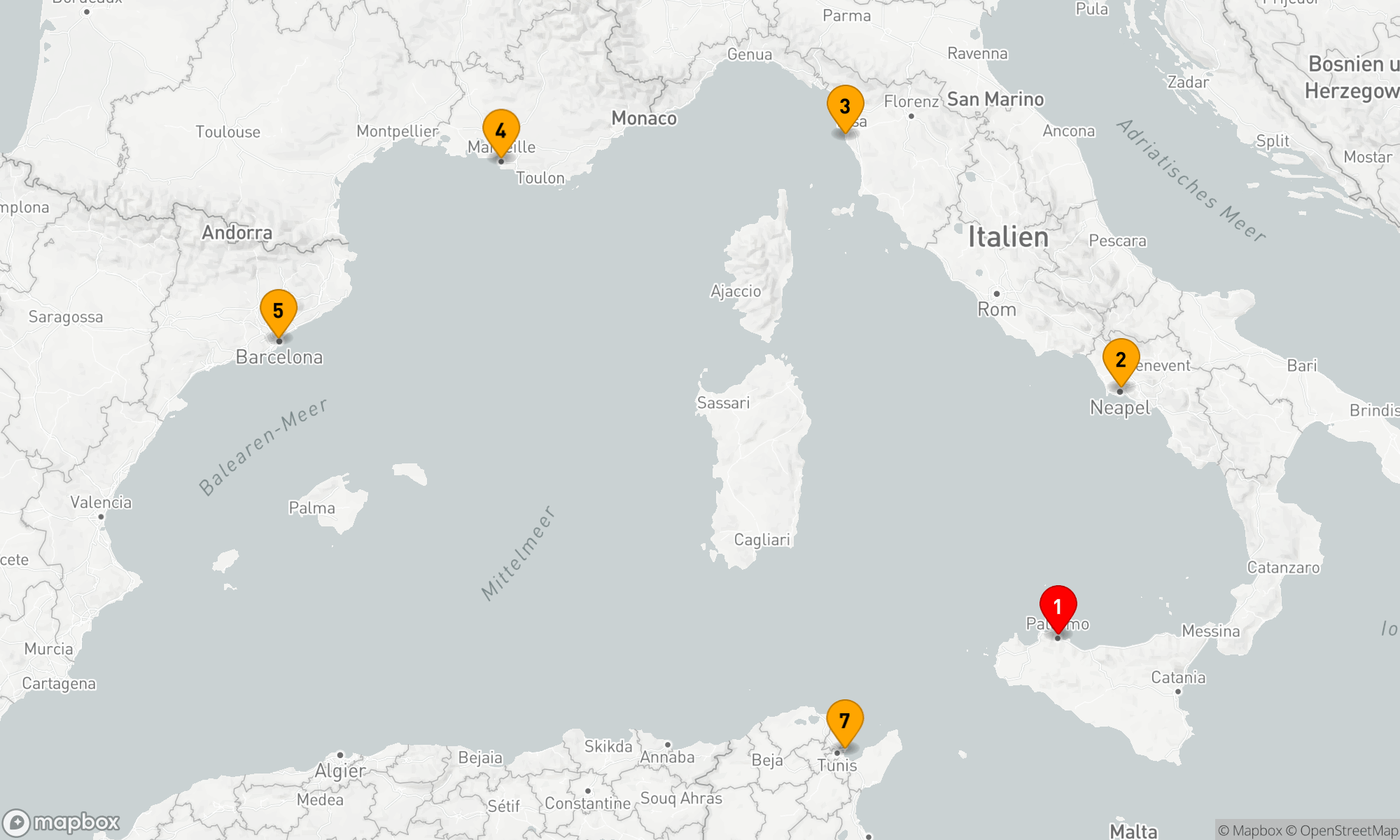 Route 7 Nächte - Mediterrane Entdeckungsreise ab Palermo