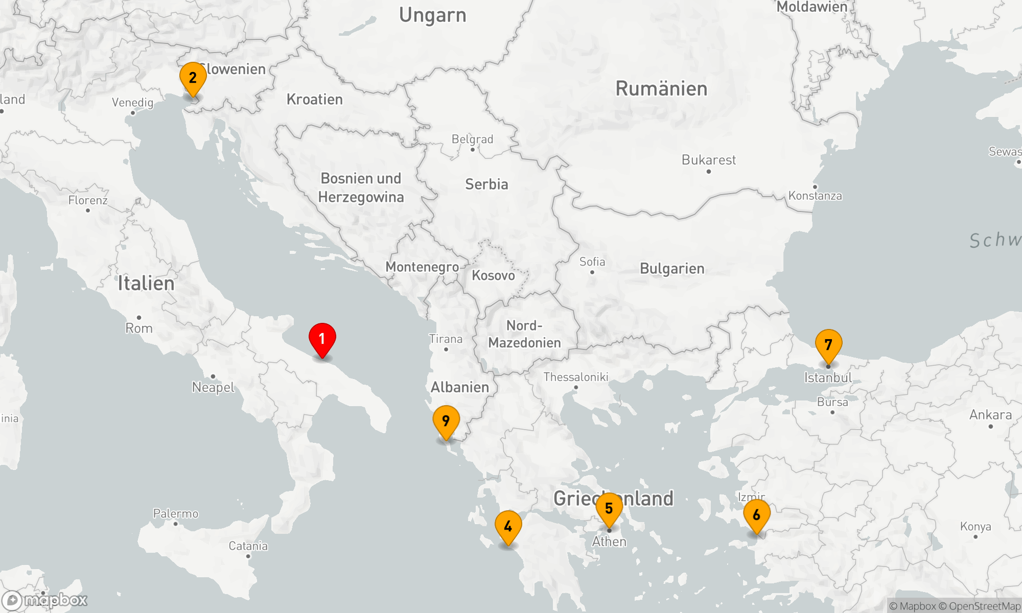 Route 9 Nächte - Mediterrane Entdeckungsreise ab Bari
