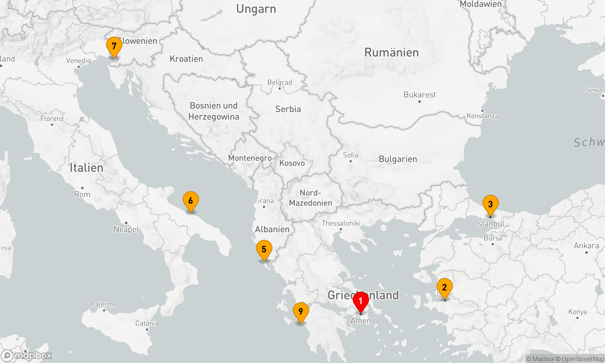 Route 9 Nächte - Odysseus' Entdeckungstour