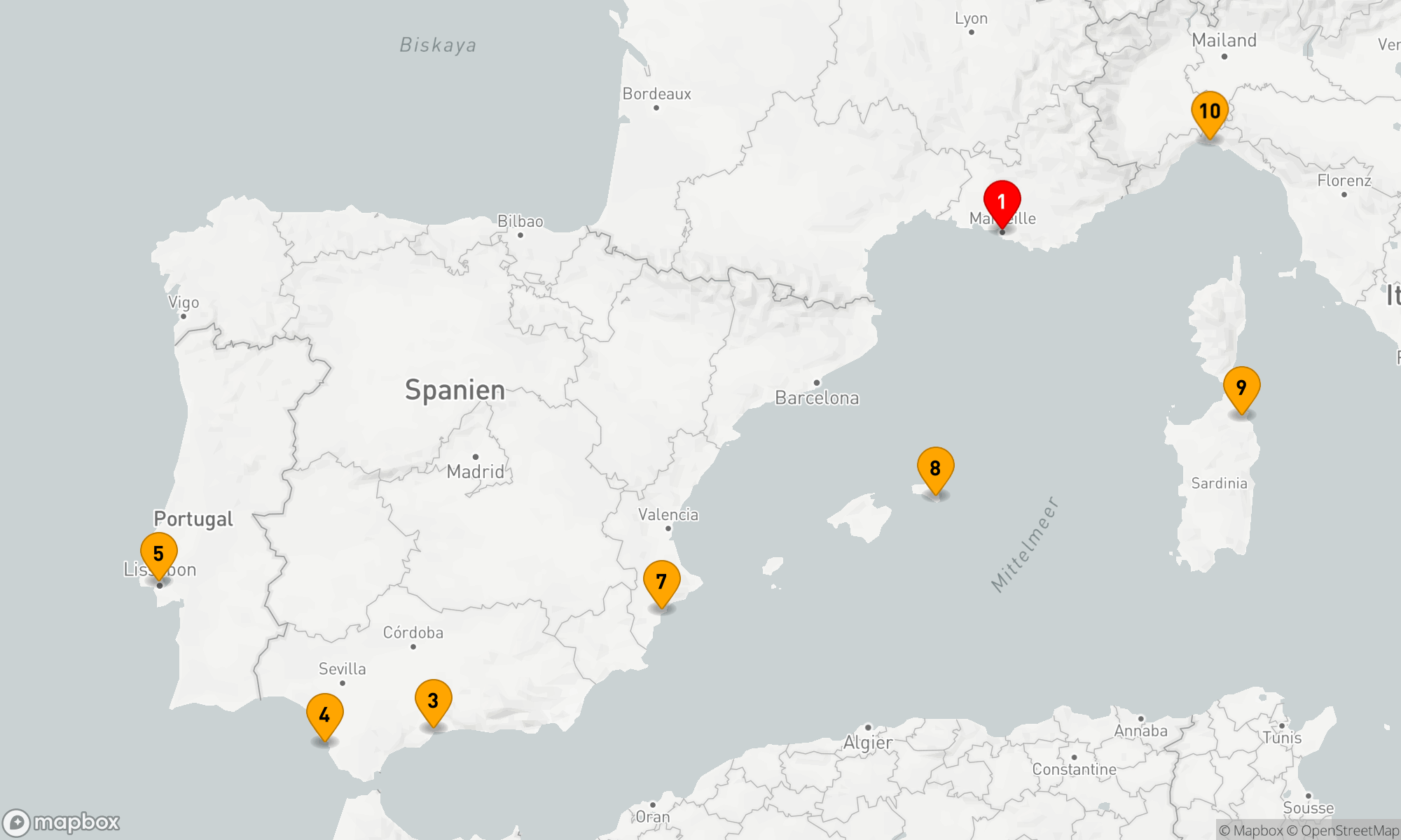 Route 10 Nächte - Mediterrane Entdeckungsfahrt