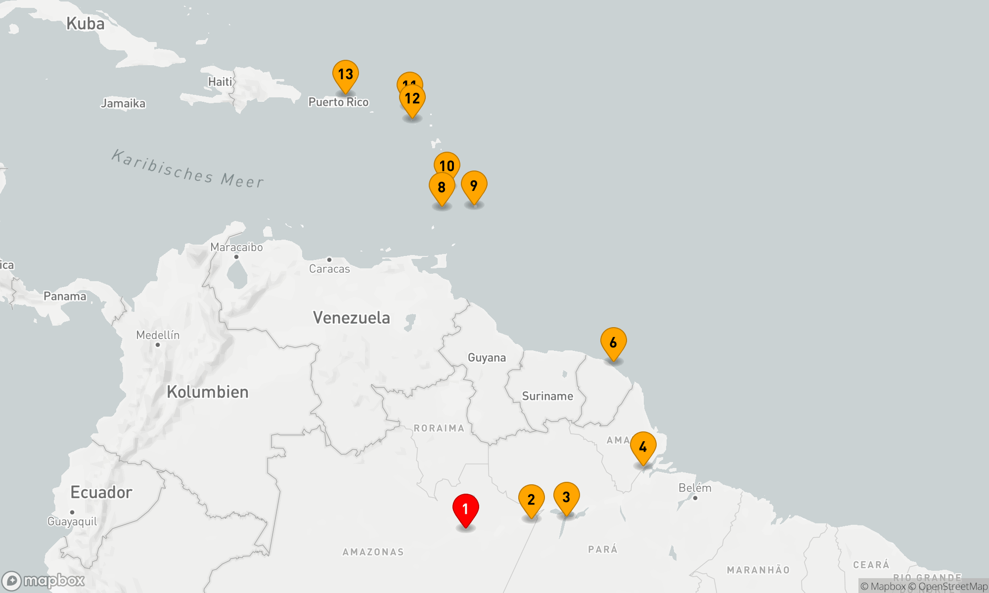 Route 12 Nächte - Amazonas bis Karibische Träume: Naturschätze und Inselparadiese