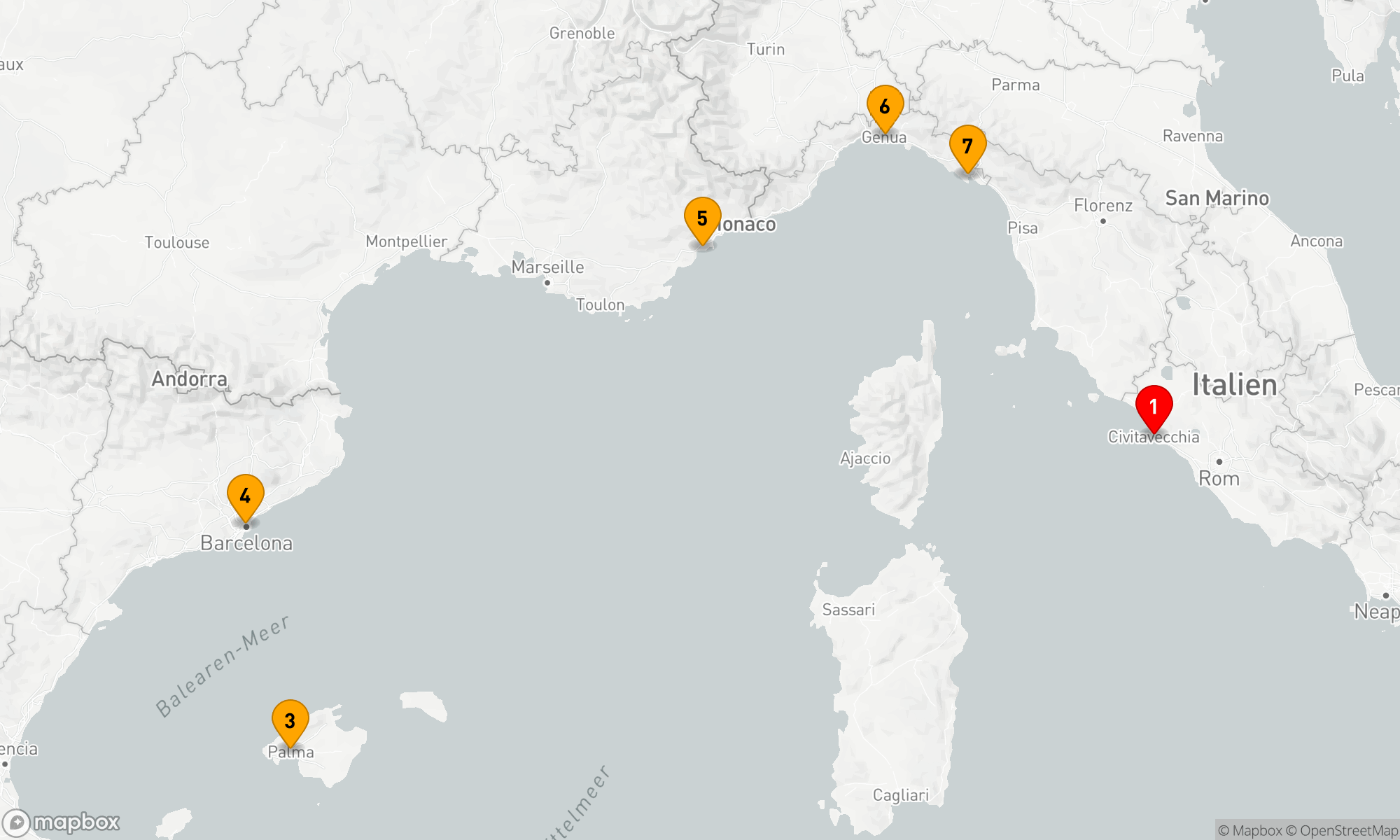 Route 7 Nächte - Mittelmeerzauber ab Rom