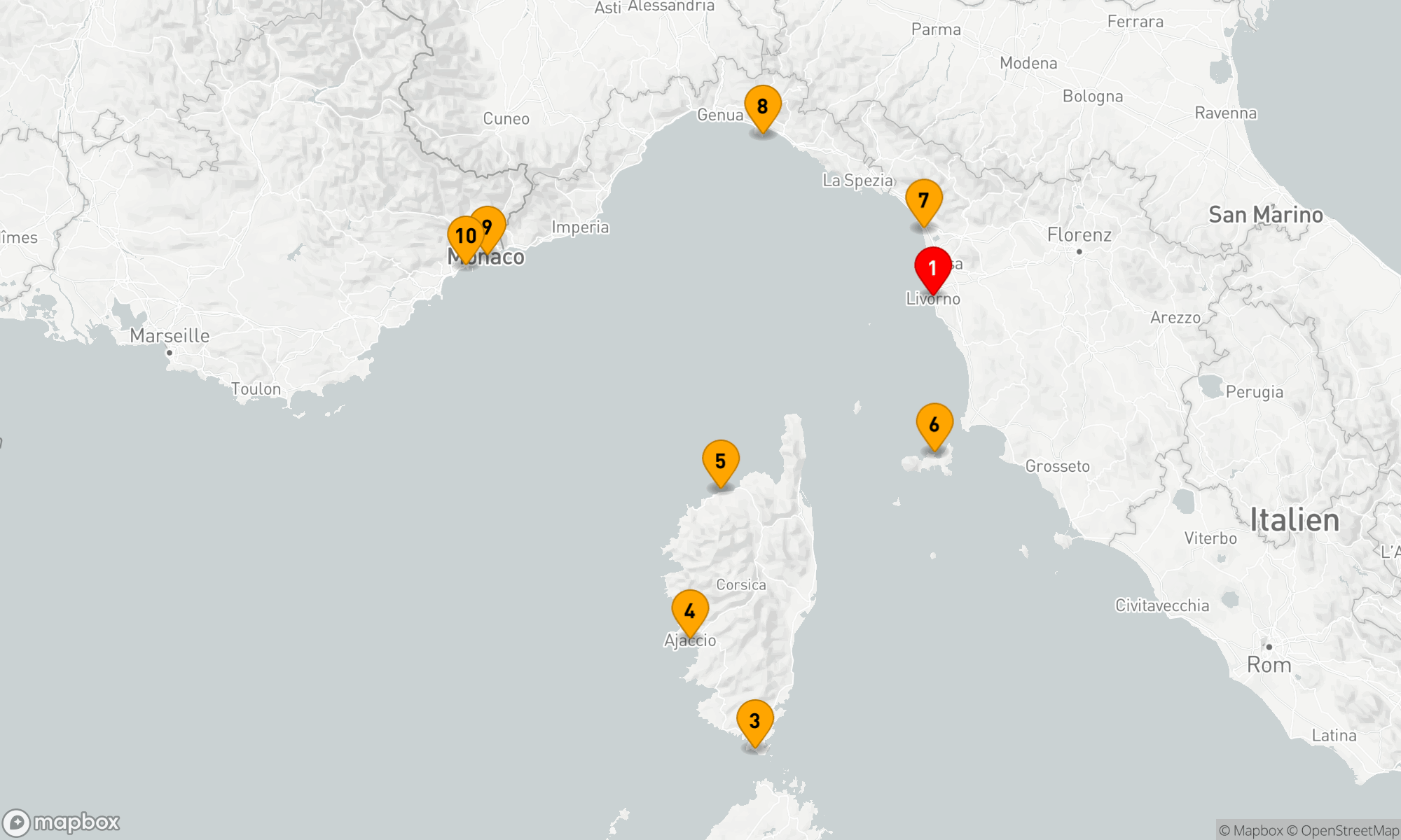 Route 9 Nächte - Mediterrane Eleganz: Von der Toskana zur Côte d'Azur