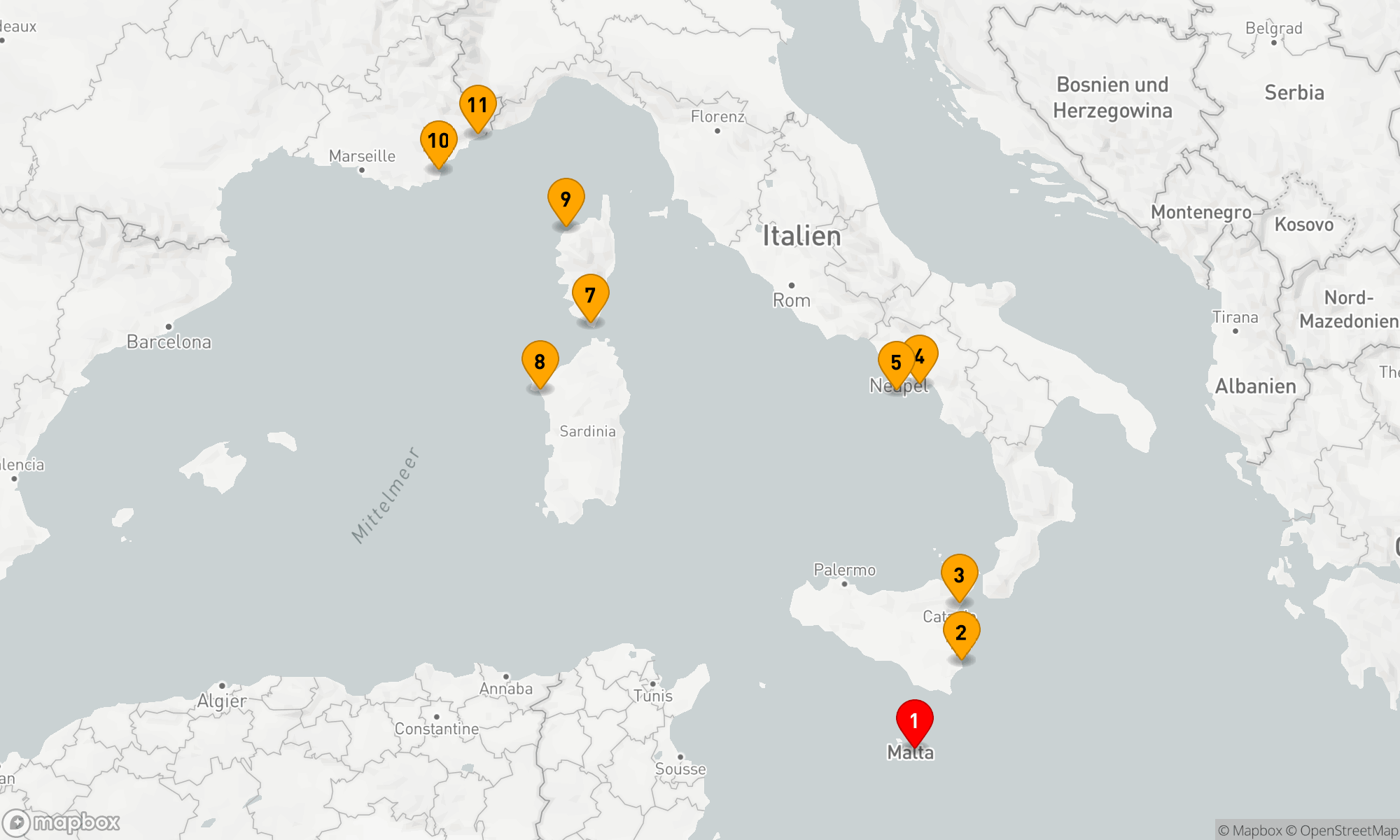 Route 10 Nächte - Mediterrane Glanzlichter: Von Malta zur Côte d'Azur