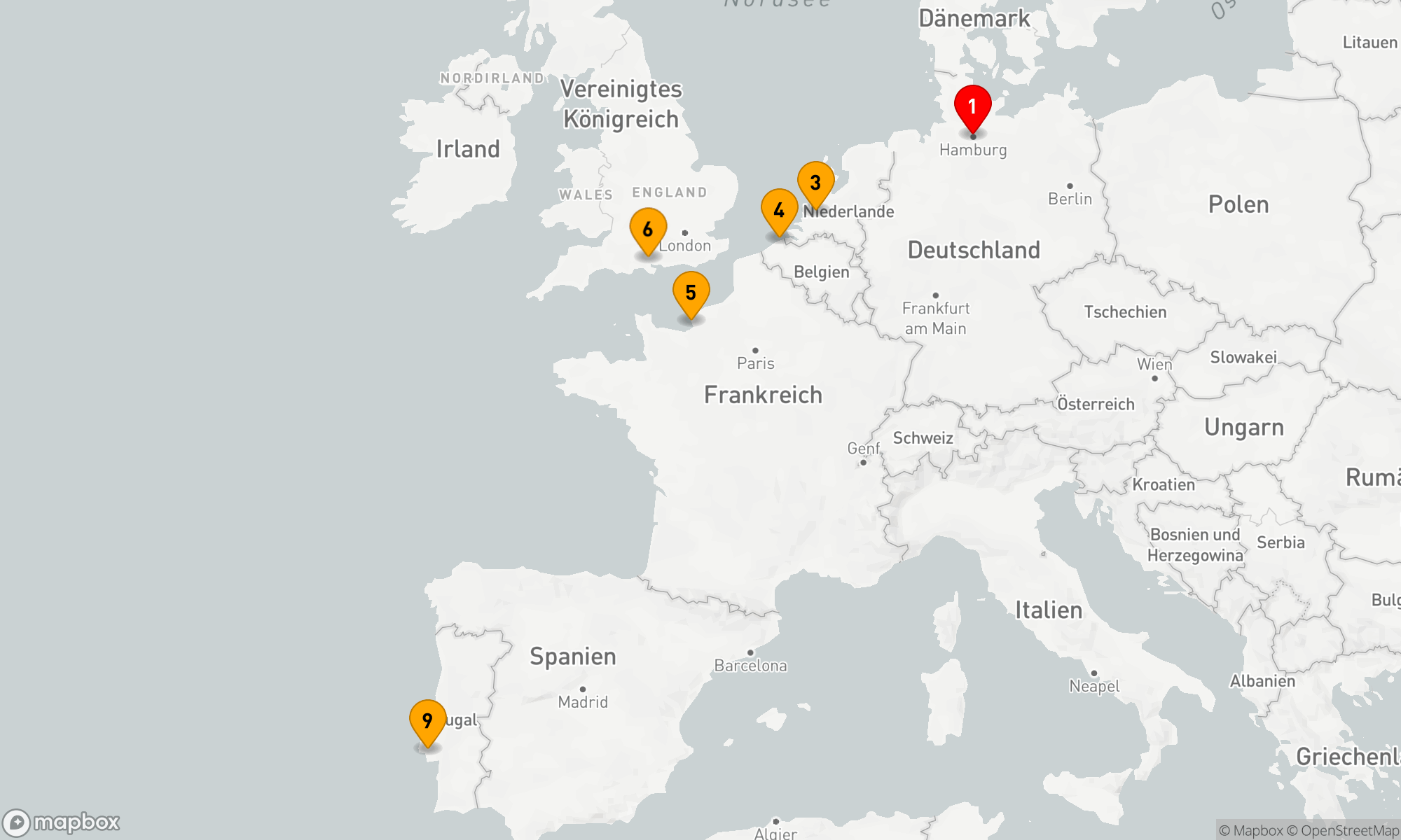 Route 8 Nächte - Von Elbe zu Tejo: Kultur und Küste im Blickpunkt