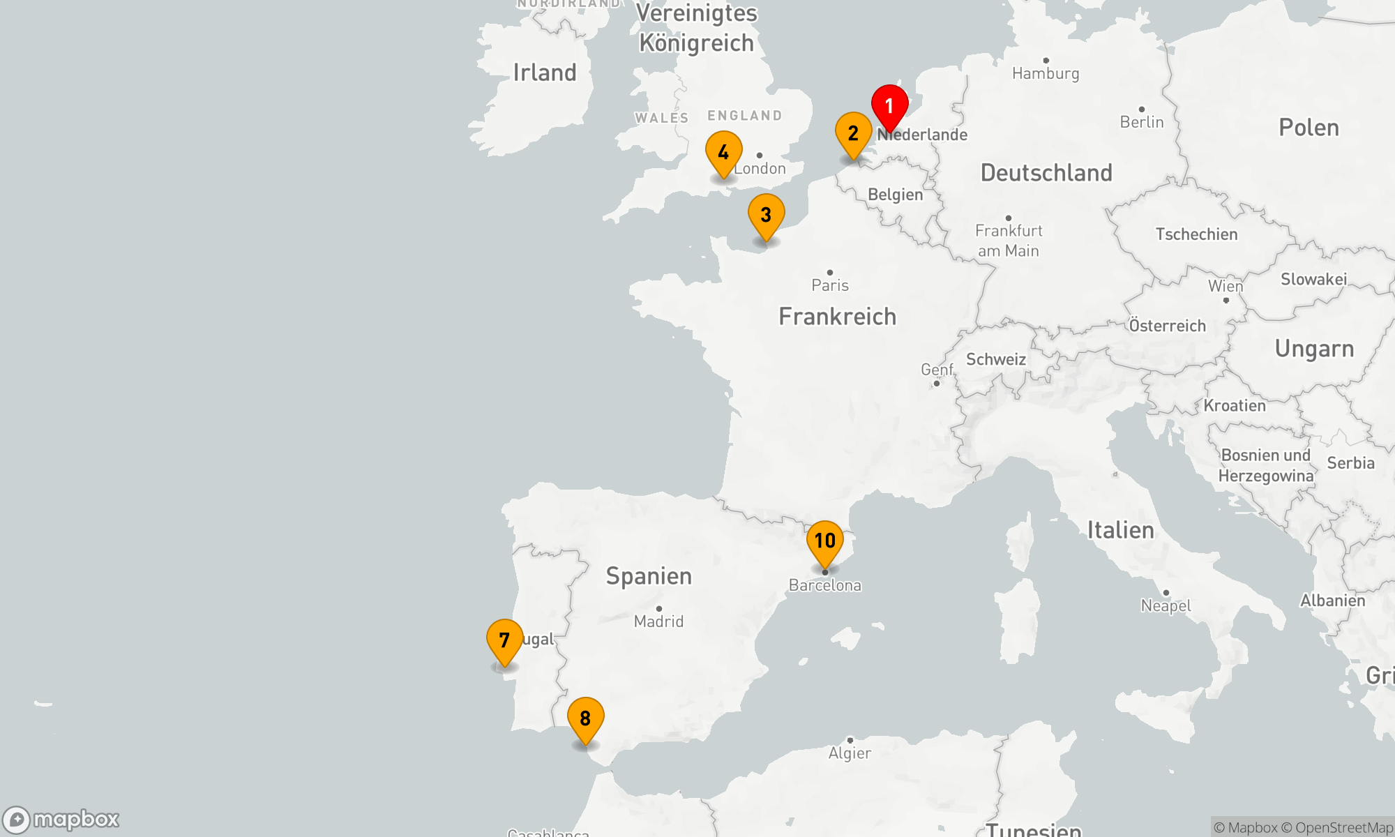 Route 9 Nächte - Europäische Küstenimpressionen
