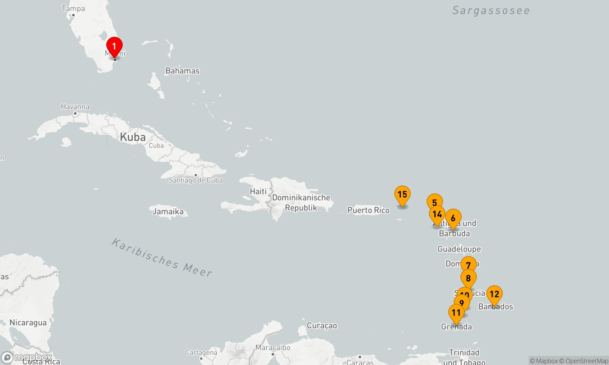 Route 17 Nächte - Festtage im Karibik-Paradies (EUR2700)