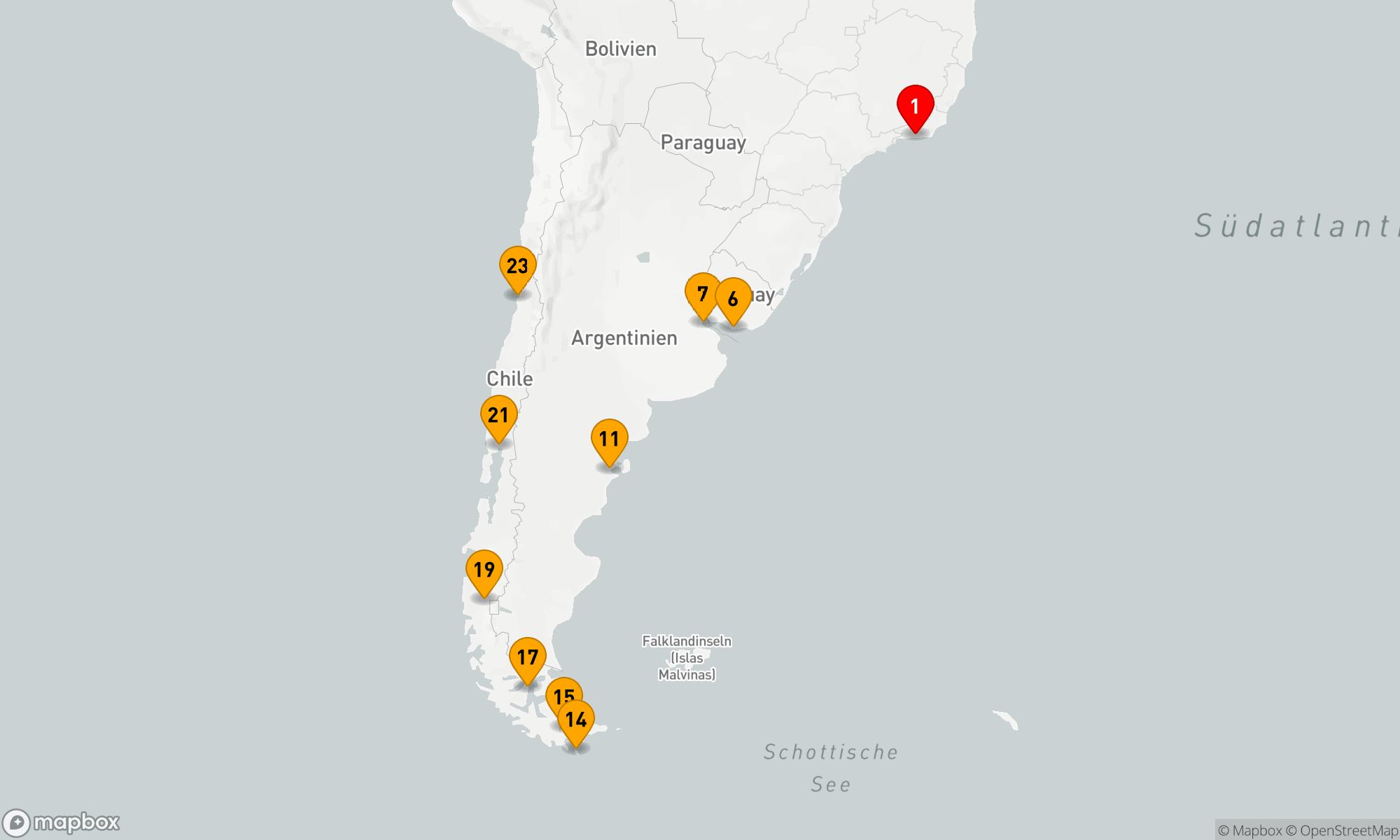 Route 23 Nächte - Das Temperament Südamerikas (EUR2702)