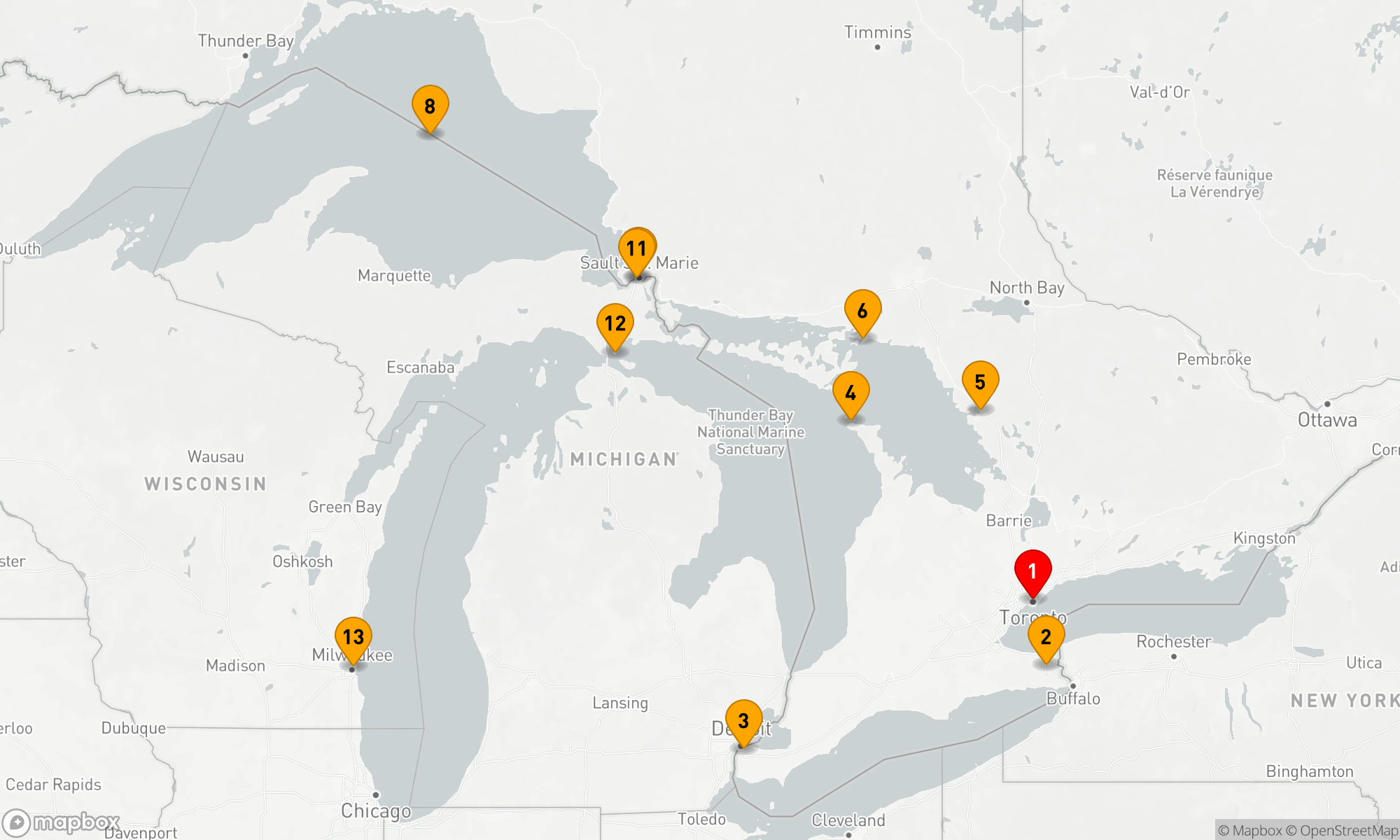 Route 13 Nächte - Great Lakes: Unvergessliche Erlebnisse auf allen fünf Großen Seen (INS2714)