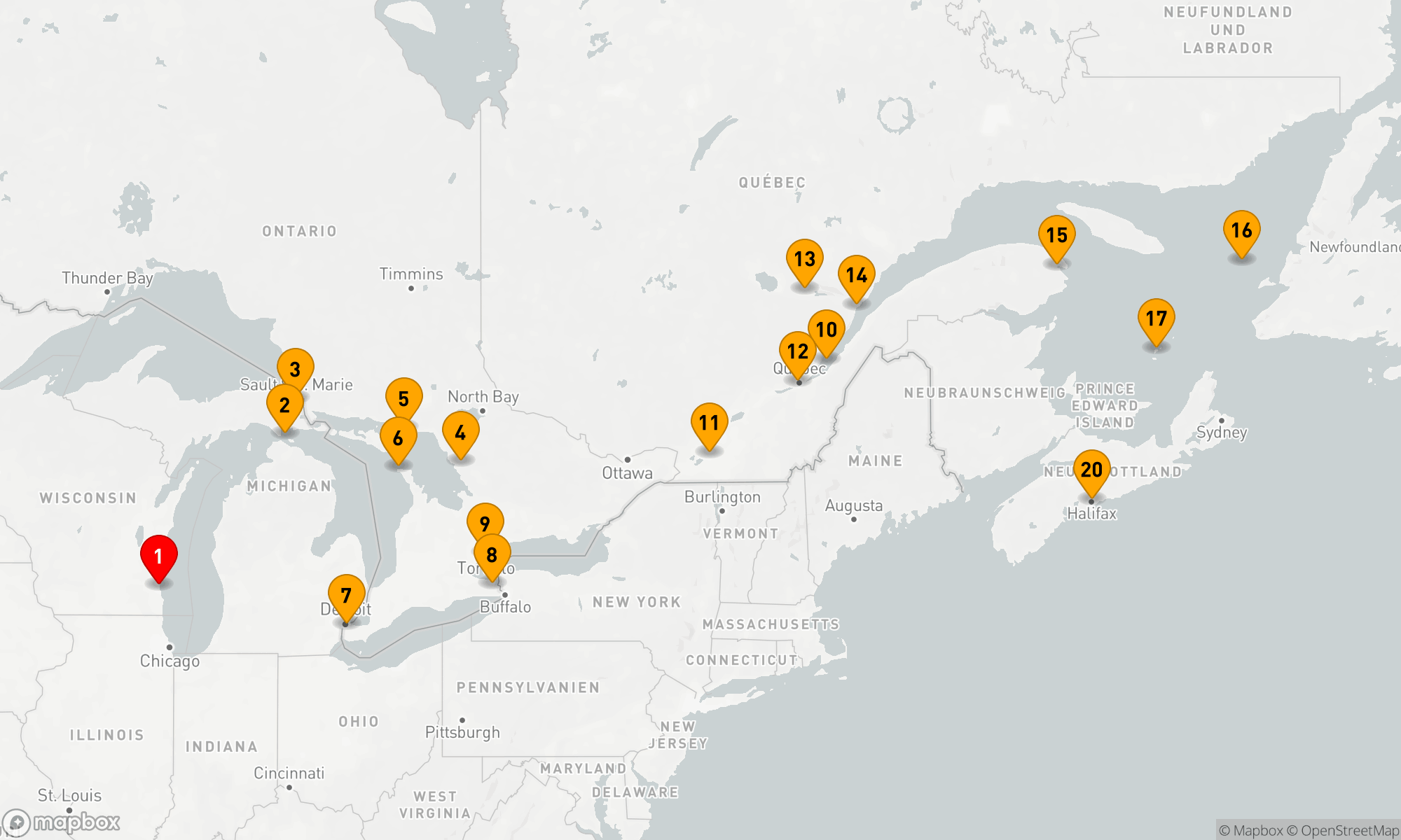 Route 19 Nächte - Great Lakes und Sankt-Lorenz-Strom: Indian Summer in traumhafter Seen- und Flusslandschaft (INS2718)