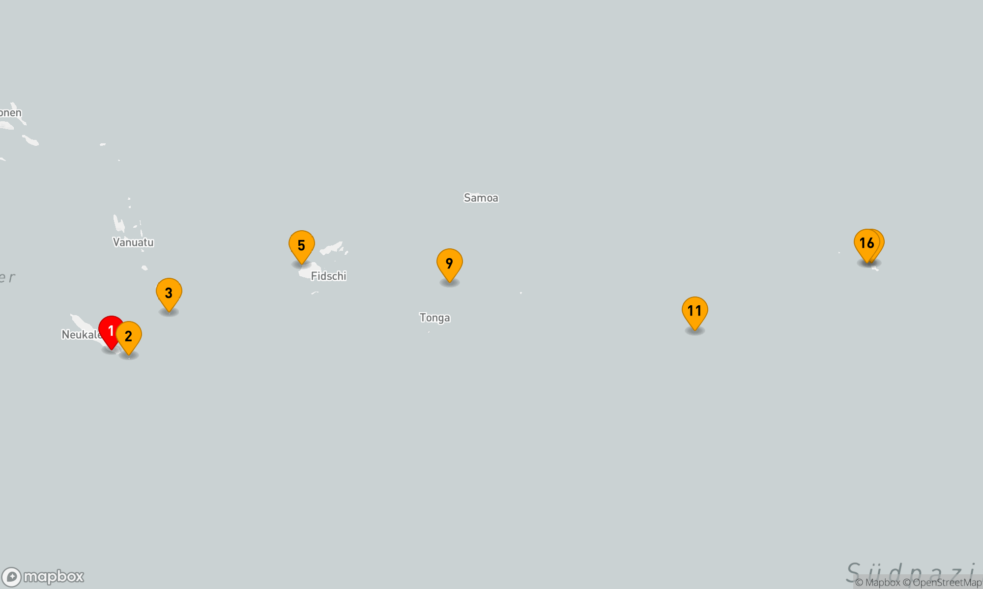 Route 16 Nächte - Expedition Südsee: Sehnsuchtsziele in Pastelltönen (SPI2704)