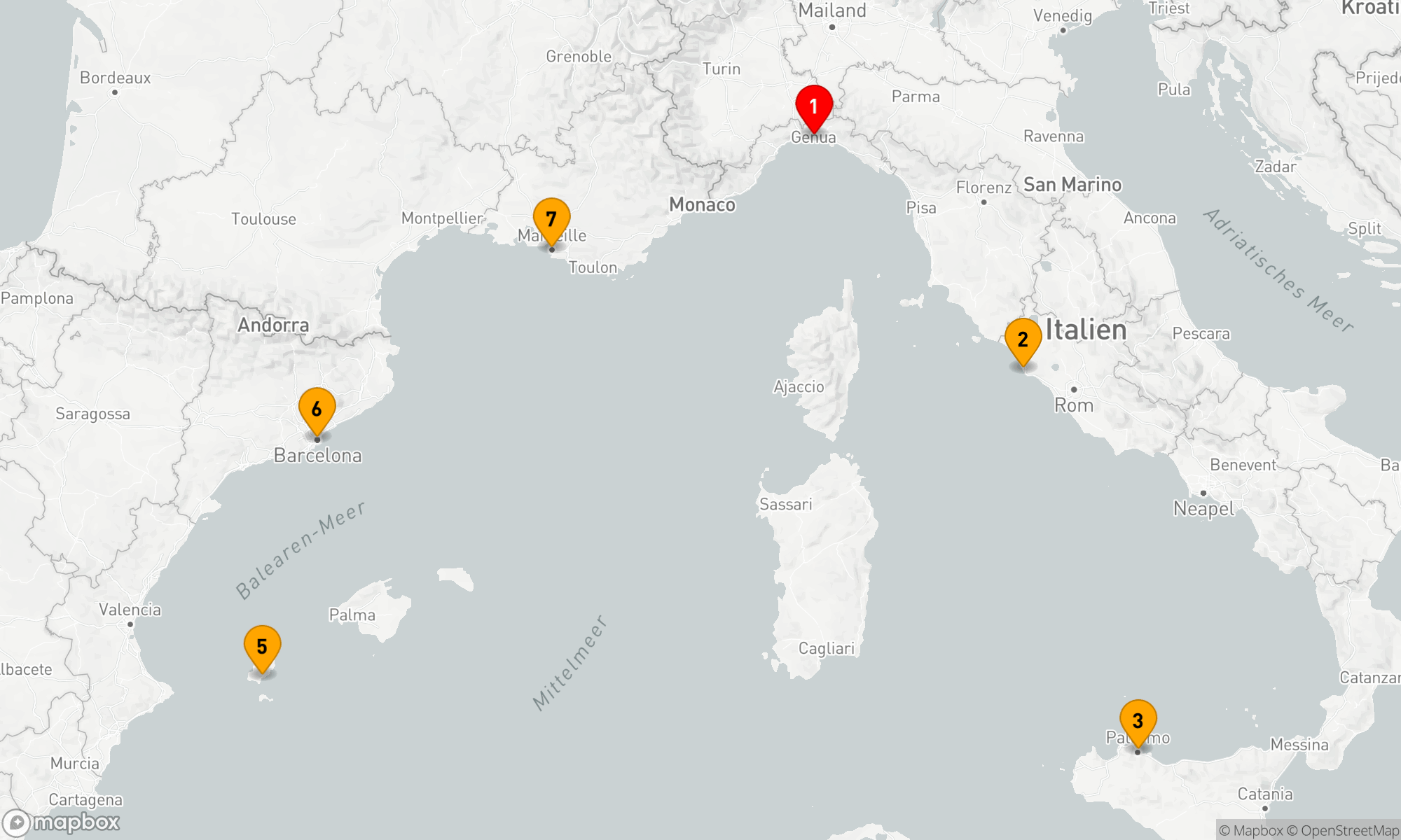 Route 7 Nächte - Mittelmeerzauber: Städte und Strände erleben
