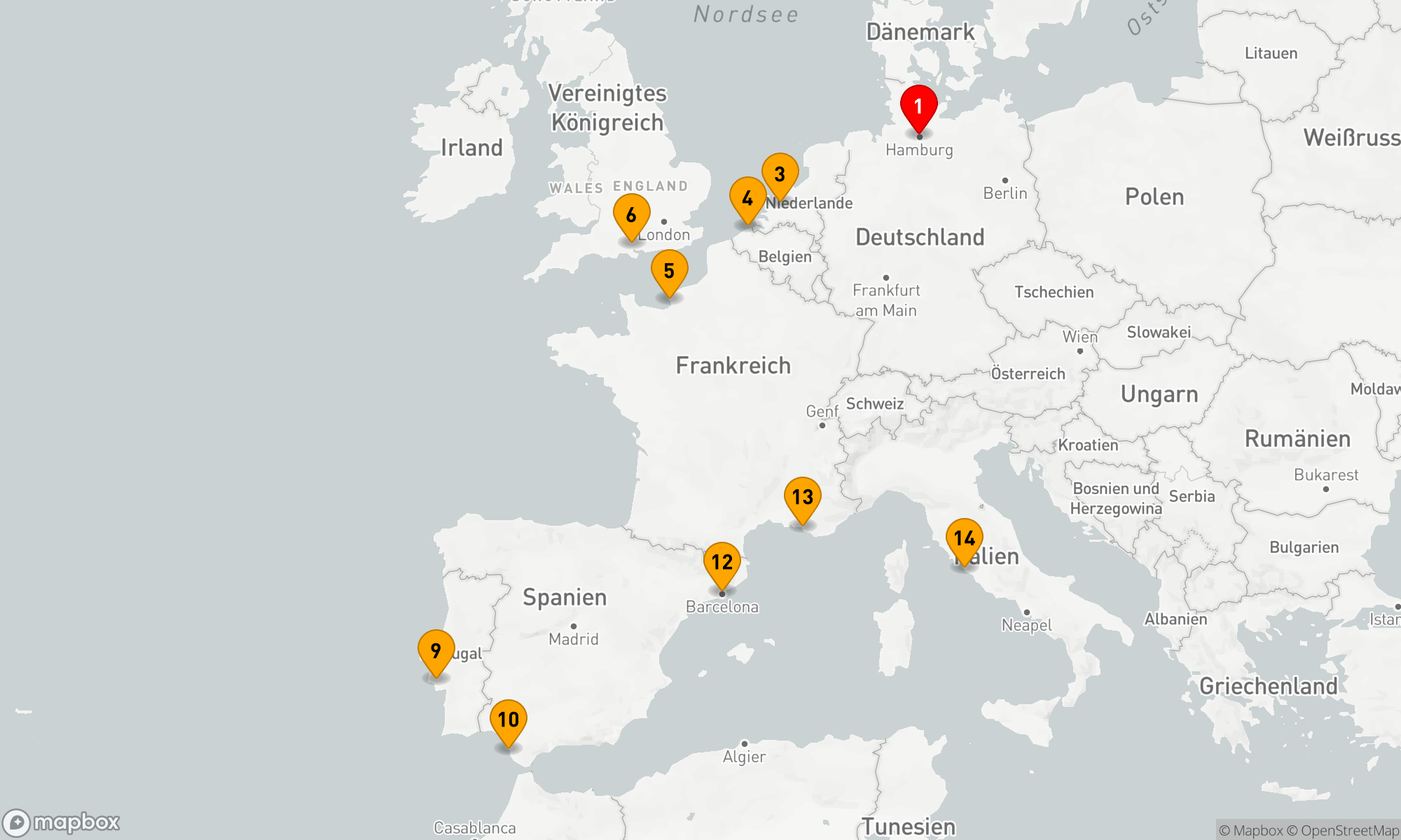 Route 13 Nächte - Von Küste zu Küste: Kulturen und Küsten Europas entdecken
