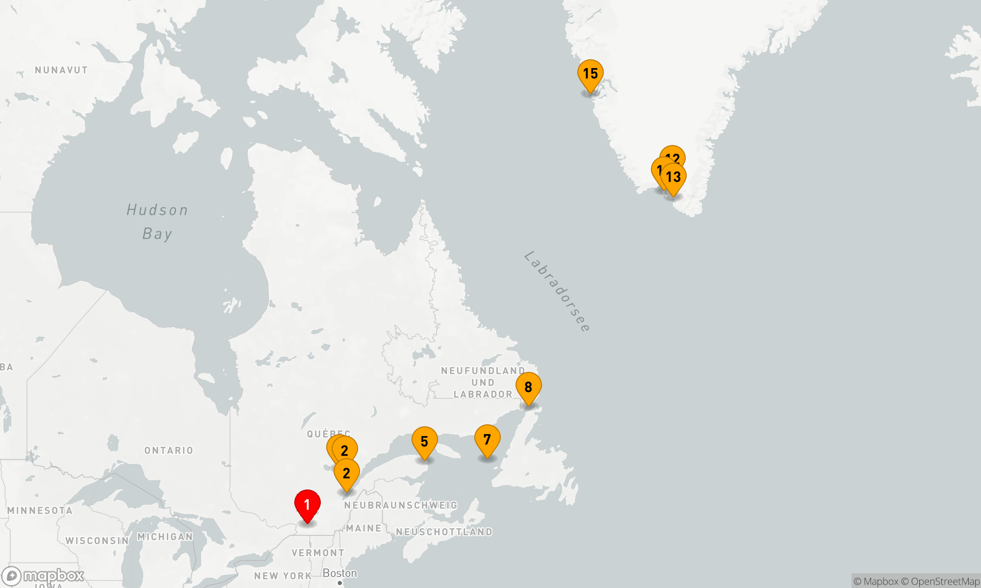 Route 14 Nächte - Zum Ende des Winters,  vom Sankt-Lorenz-Strom nach Grönland