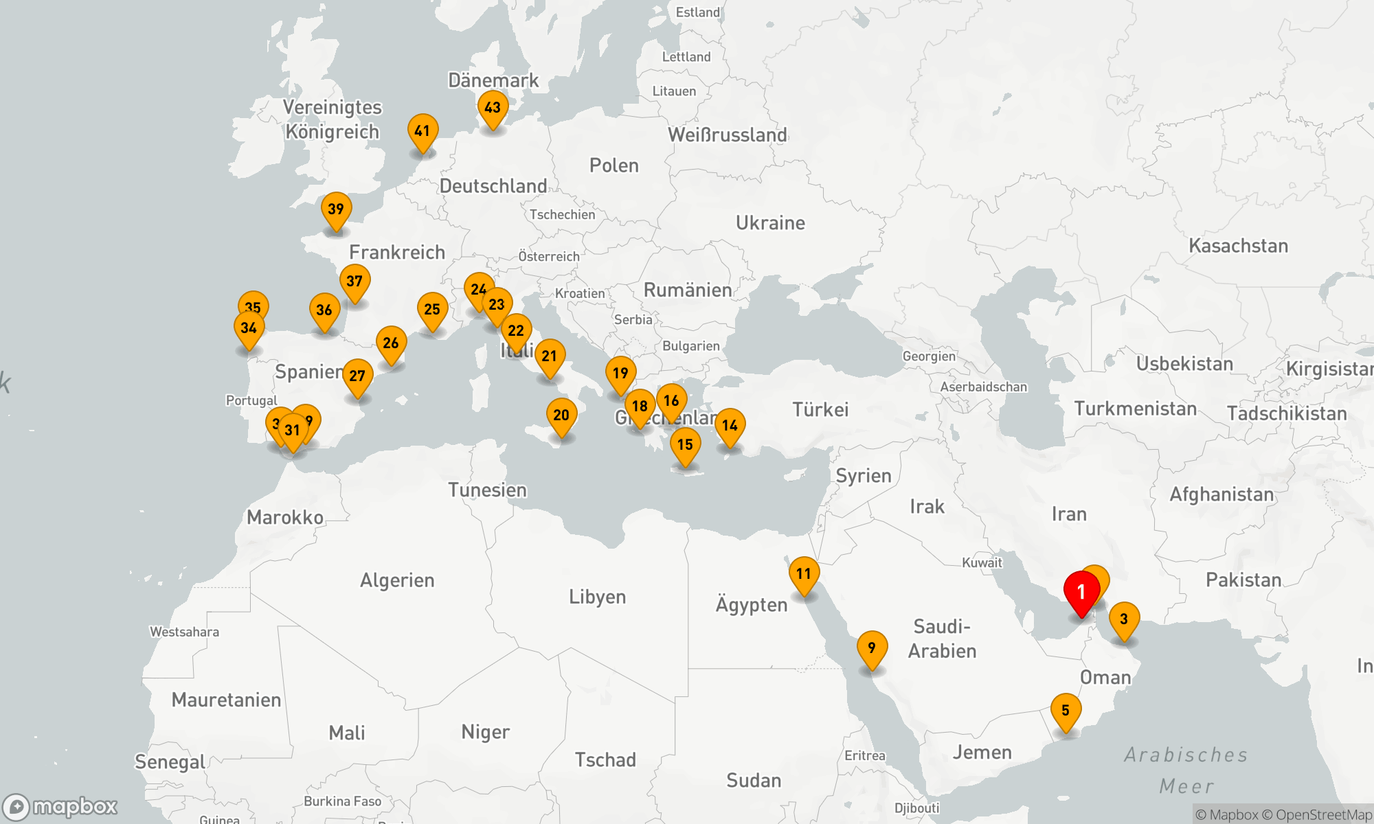 Route 42 Nächte - Von Dubai bis nach Westeuropa