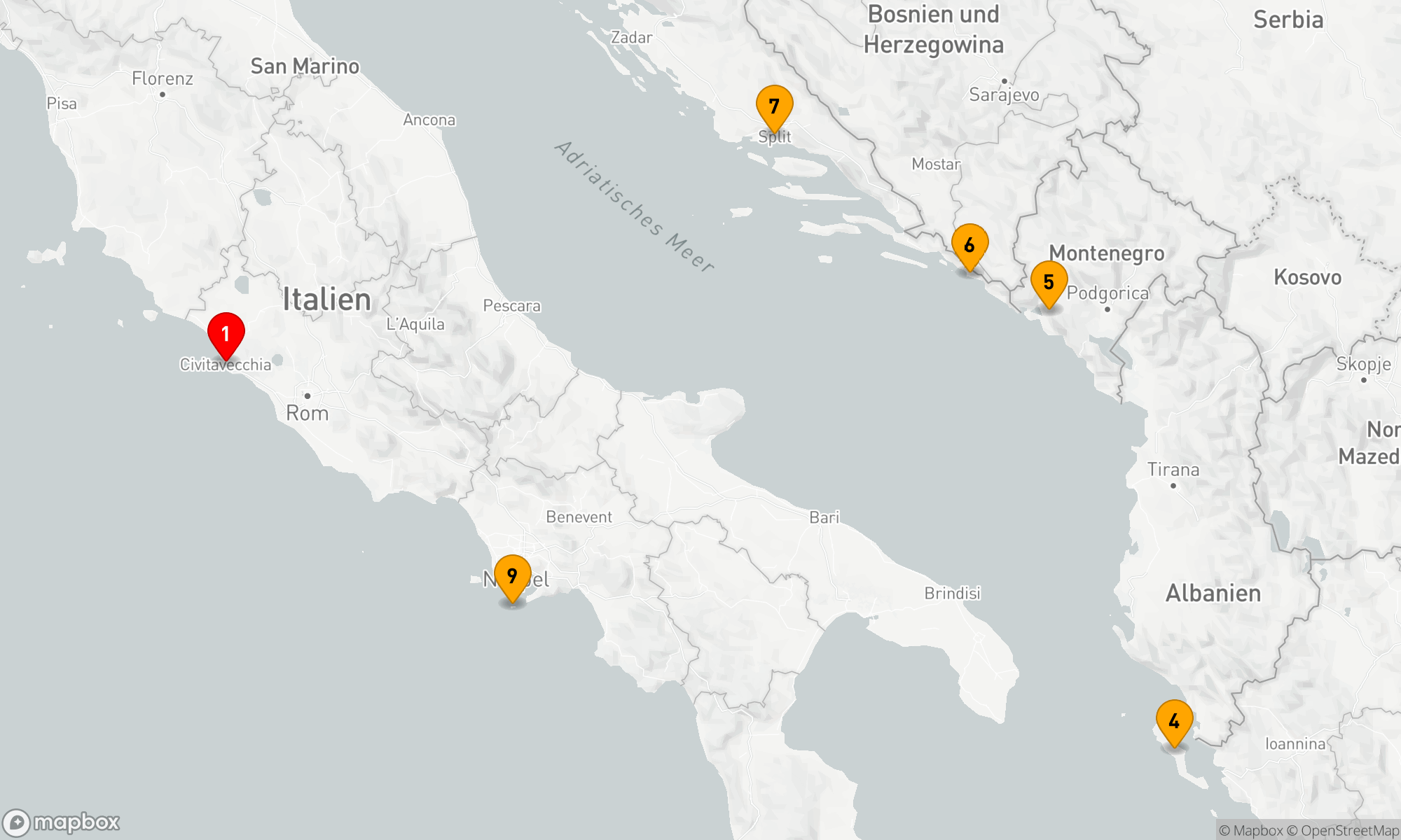 Route 9 Nächte - KROATIEN GRIECHENLAND & ITALIEN