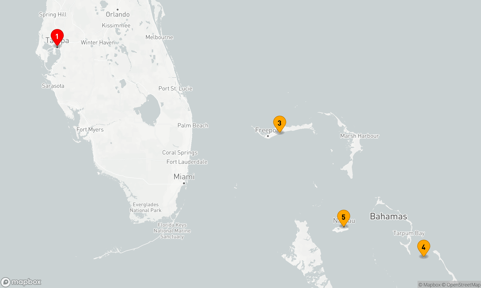 Route 6 Nächte - BAHAMAS