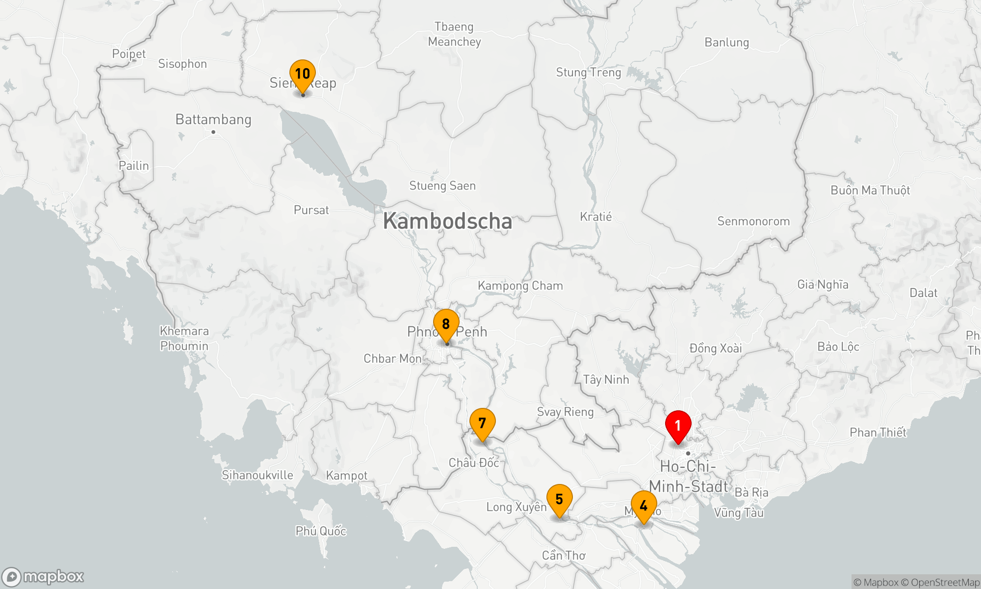 Route 12 Nächte - Die Wunder von Vietnam,  Kambodscha und dem Mekong