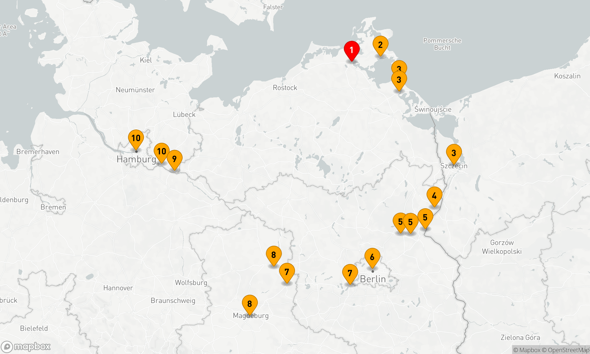 Route 10 Nächte - Von Rügen bis Hamburg