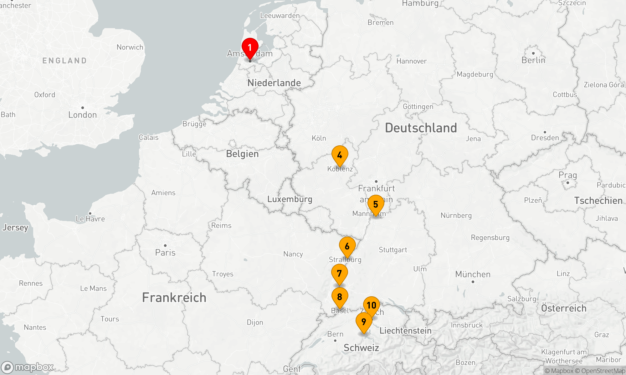 Route 10 Nächte - Juwelen des Rheins & Luzern - Zürich