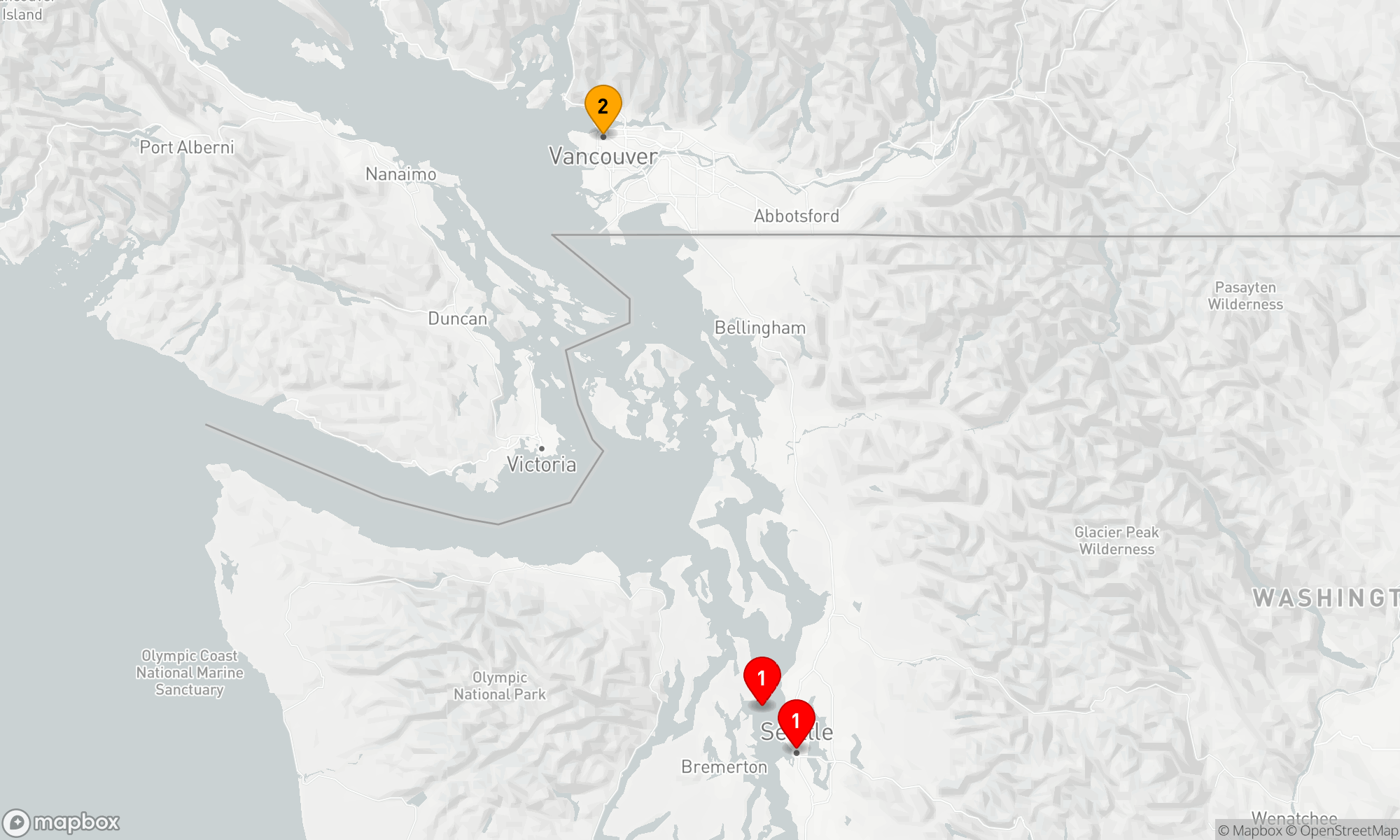 Route 1 Nacht - KREUZFAHRT IM PAZIFISCHEN NORDWESTEN