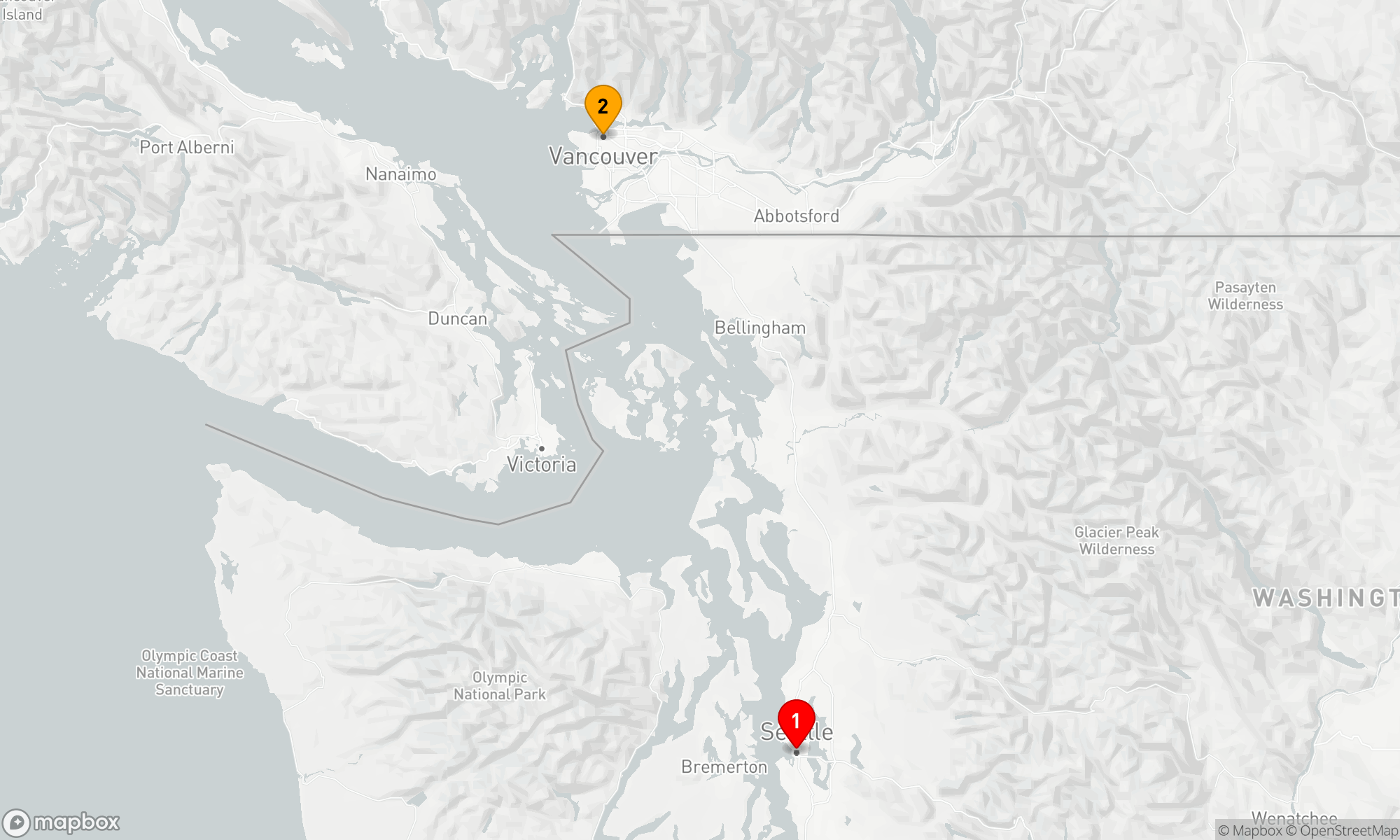 Route 1 Nacht - KREUZFAHRT IM PAZIFISCHEN NORDWESTEN