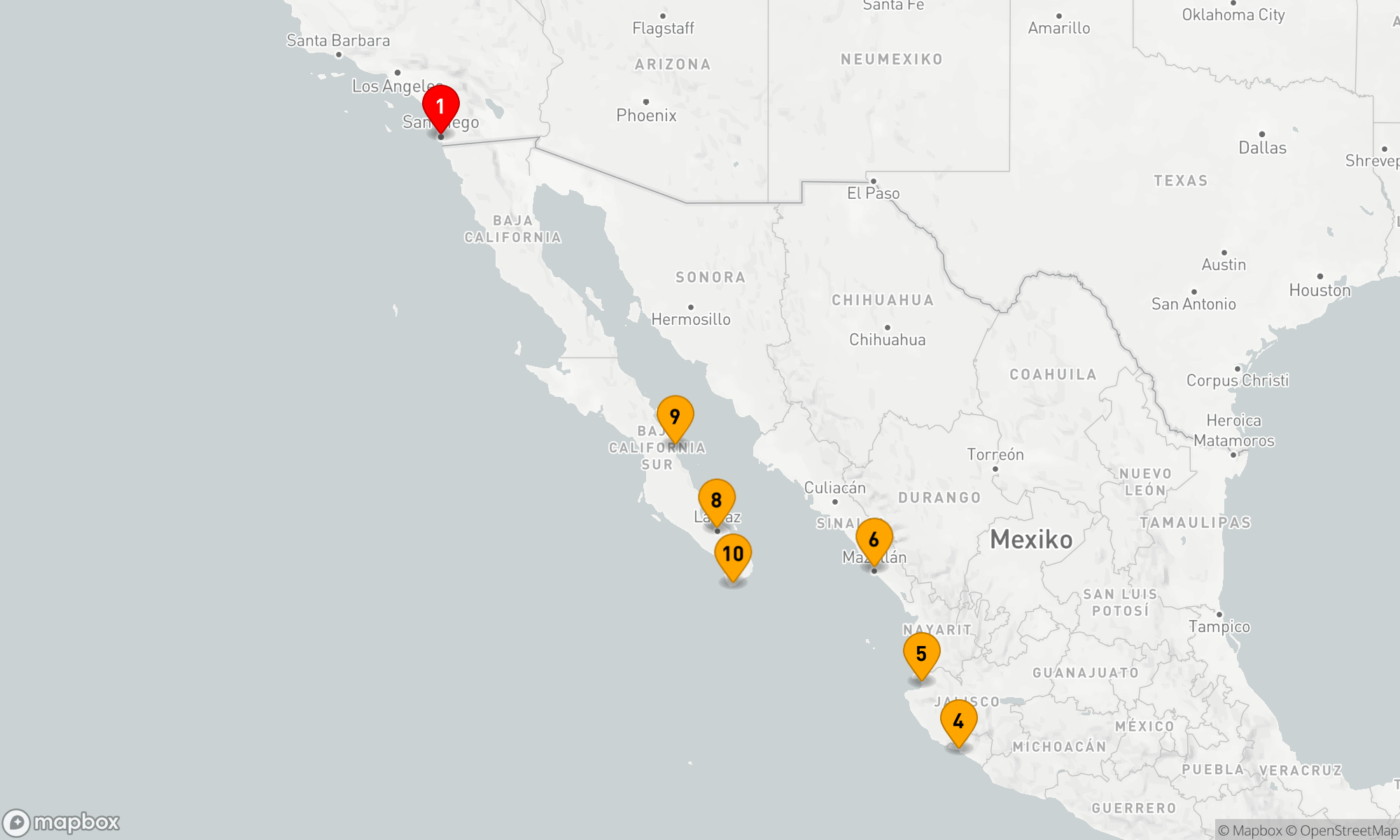Route 11 Nächte - MEXIKANISCHE RIVIERA & MEER VON CORTEZ