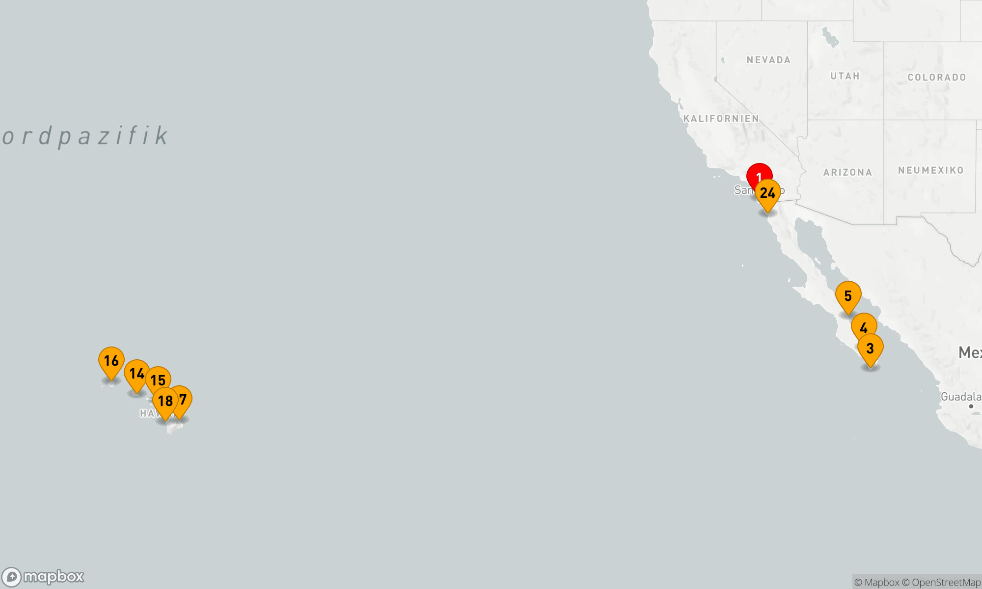 Route 24 Nächte - MEXIKO RIVIERA & UMRUNDUNG HAWAII