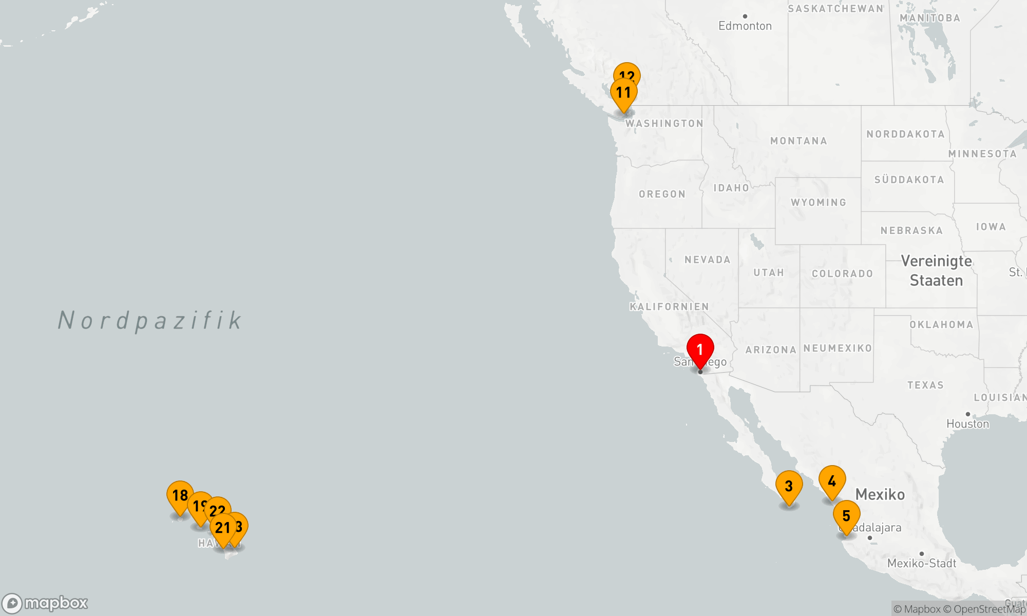 Route 28 Nächte - MEXIKO RIVIERA,  PAZIFISCHE KÜSTE & KREIS HAWAII