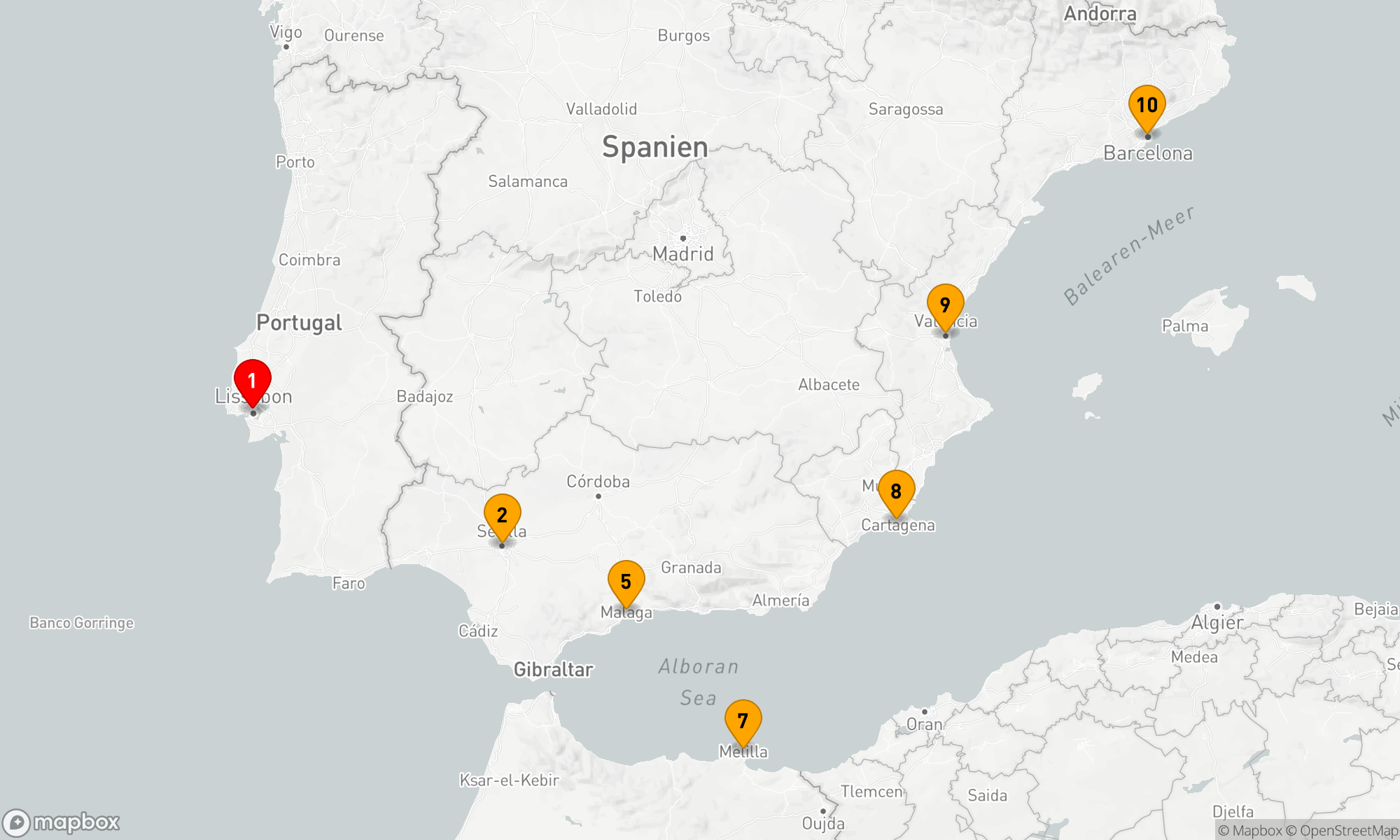 Route 9 Nächte - SPANIEN INTENSIV KREUZFAHRT: SEVILLA,  MALAGA & VALENCIA