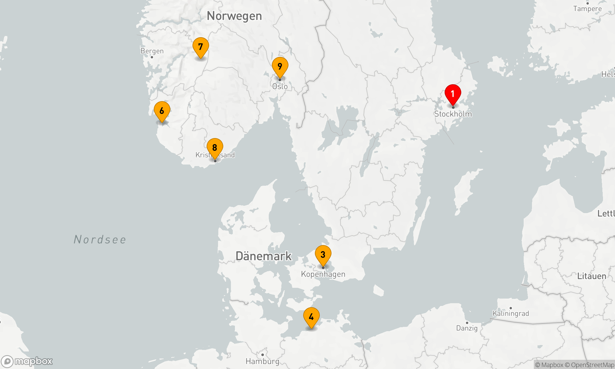 Route 8 Nächte - Nordische Perlen der Ostsee und Norwegens Fjorde