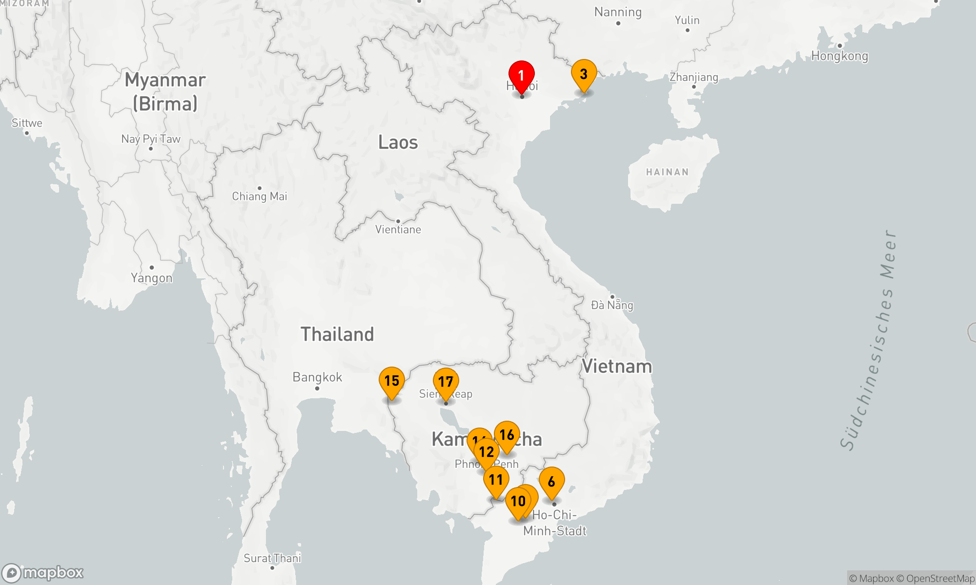 Route 19 Nächte - Höhepunkte von Vietnam,  Kambodscha & Luxus Mekong