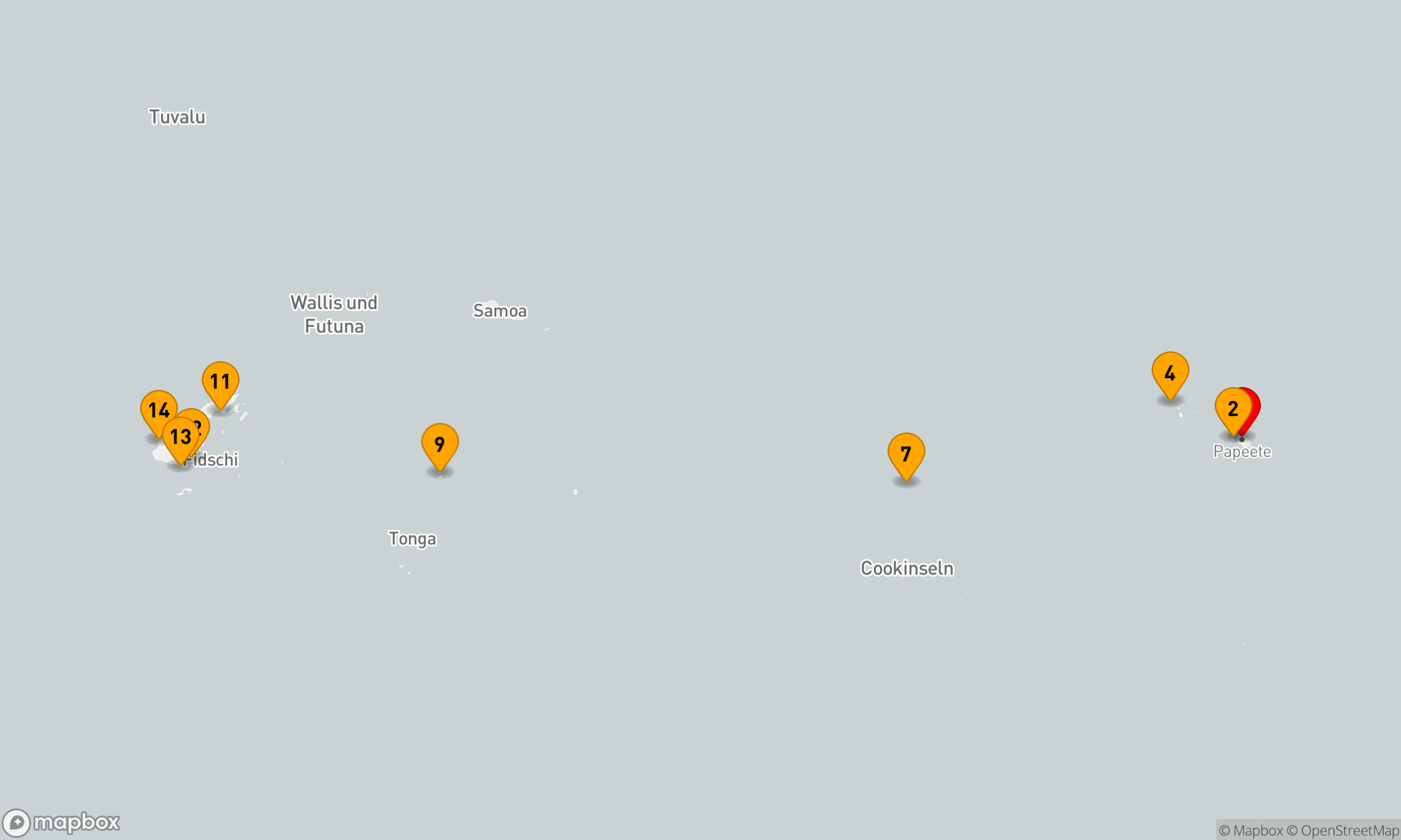 Route 15 Nächte - Fidschi,  Tonga,  Cook- und Gesellschaftsinseln